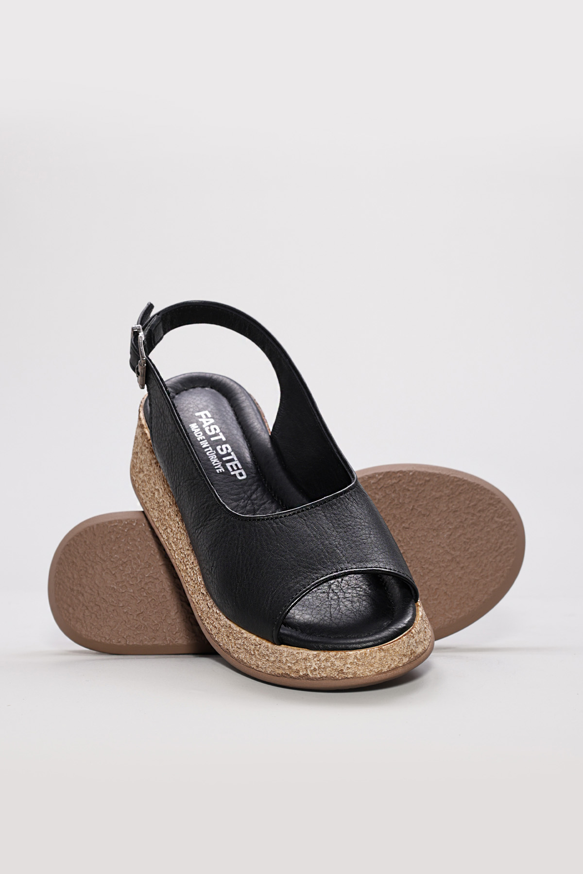 Hakiki Deri Kadın Dolgu Topuk Sandalet 227ZA15319 - Görsel 5