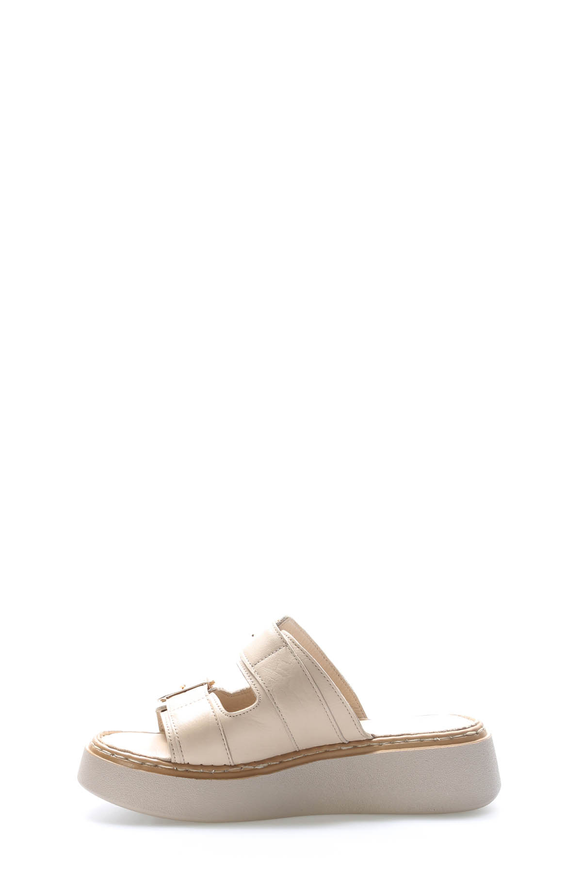 Hakiki Deri Kadın Dolgu Topuk Terlik 621ZA1140 - Görsel 4