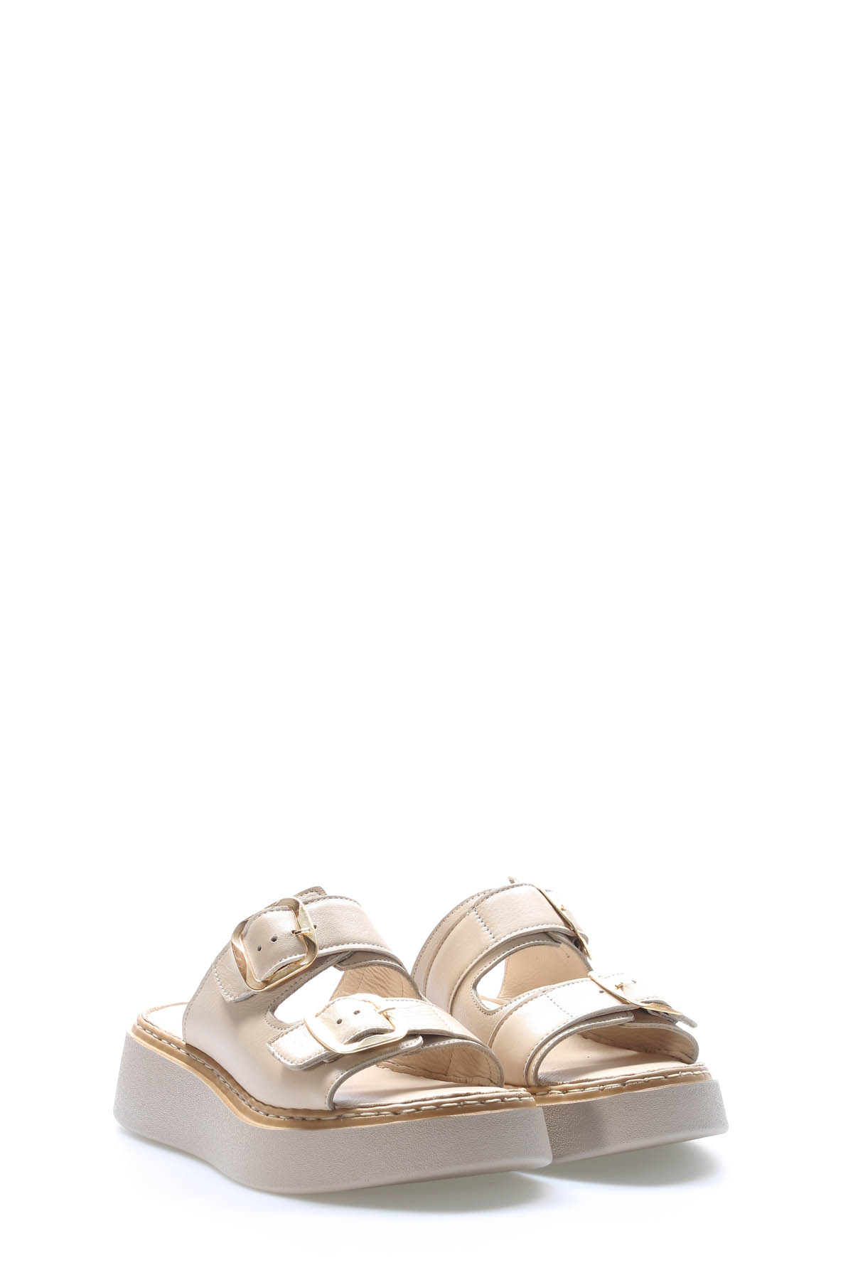 Hakiki Deri Kadın Dolgu Topuk Terlik 621ZA1140 - Görsel 6