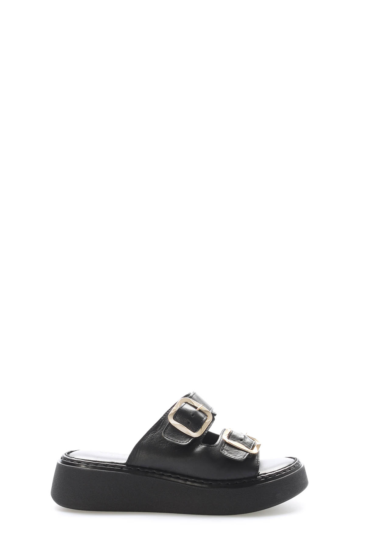 Hakiki Deri Kadın Dolgu Topuk Terlik 621ZA1140 - Görsel 3