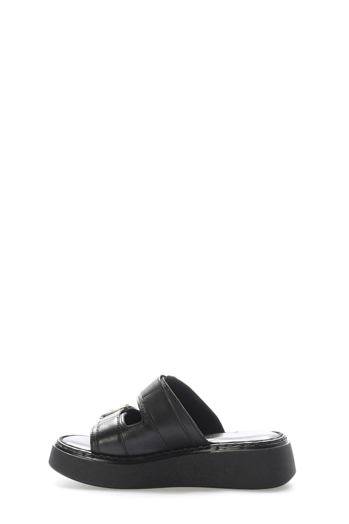 Hakiki Deri Kadın Dolgu Topuk Terlik 621ZA1140 - Görsel 4