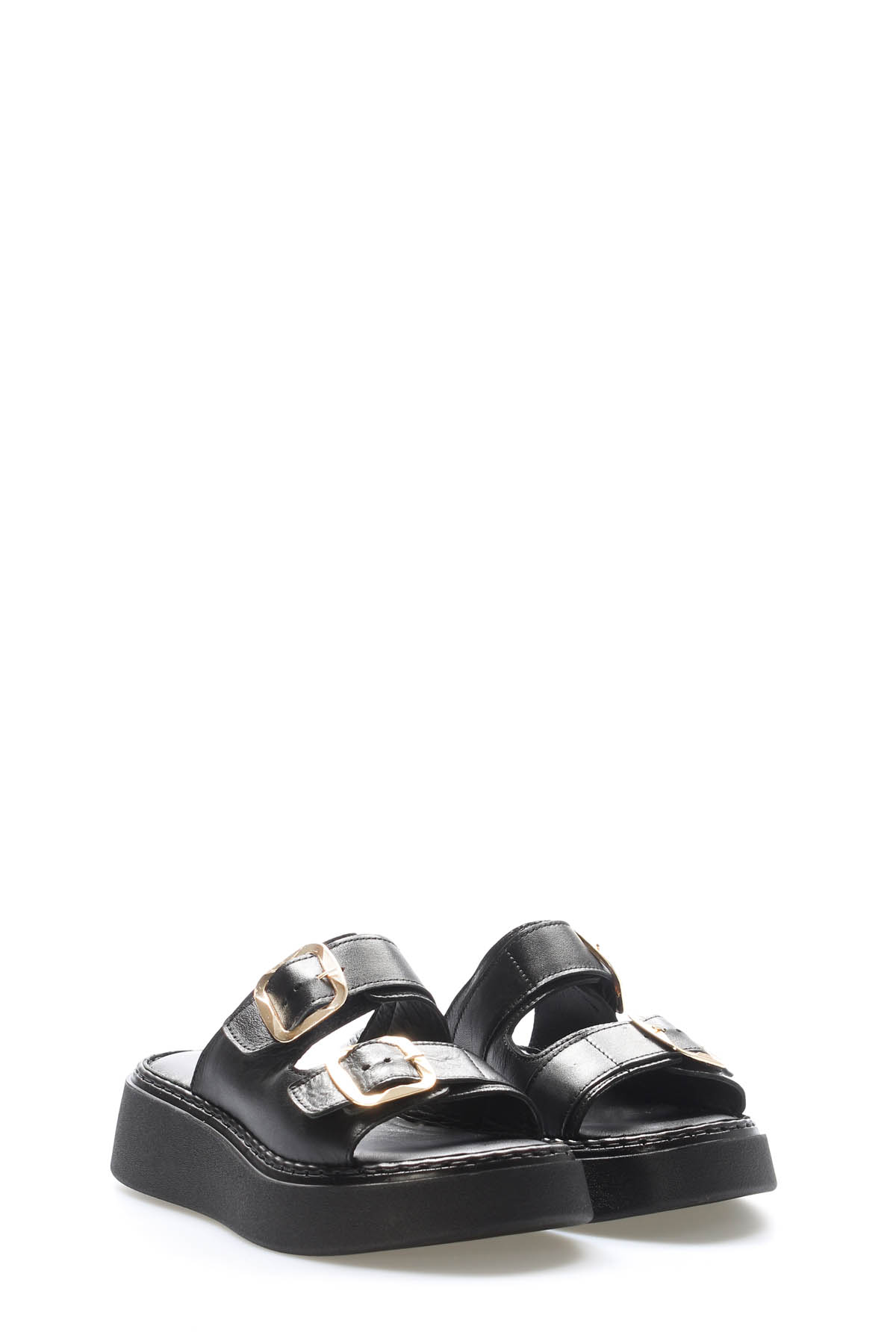 Hakiki Deri Kadın Dolgu Topuk Terlik 621ZA1140 - Görsel 6