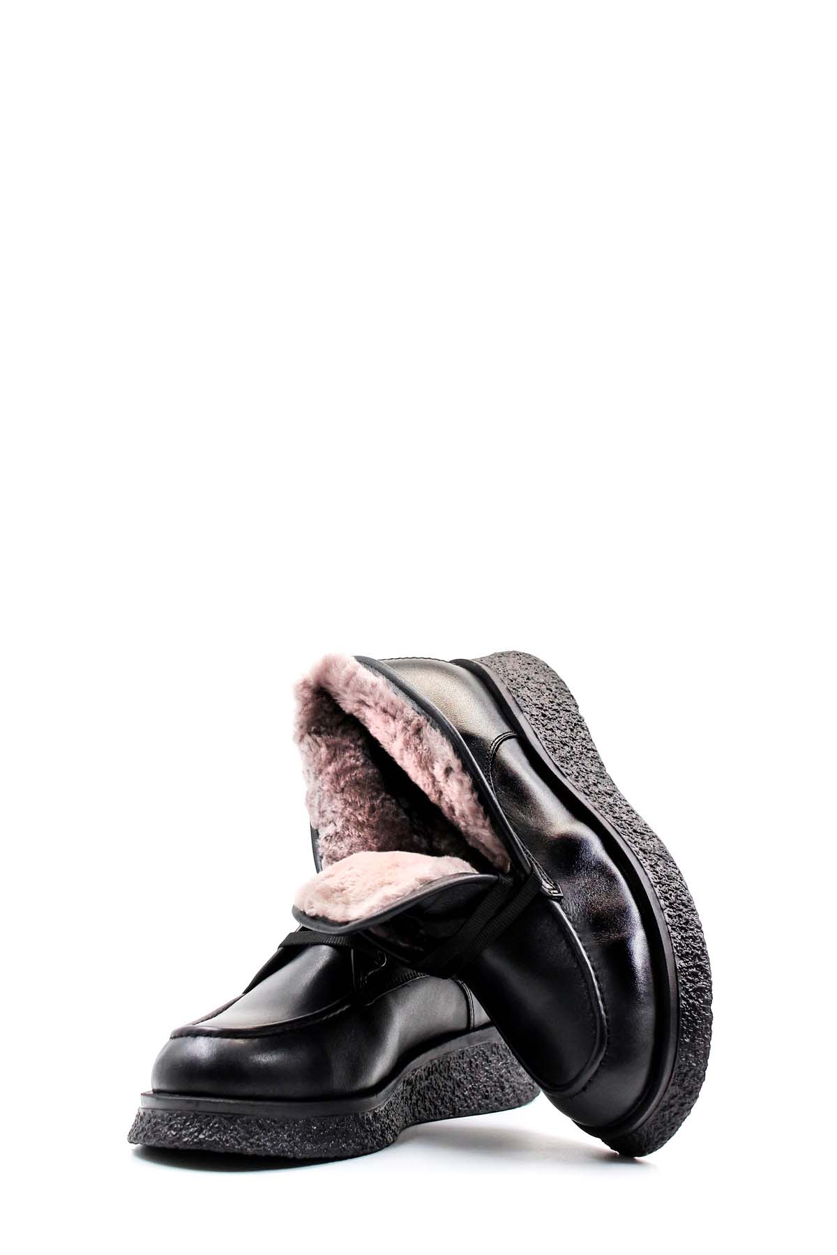 Hakiki Deri Kürklü Kadın Kalın Taban Bot 217KZA510 - Görsel 6