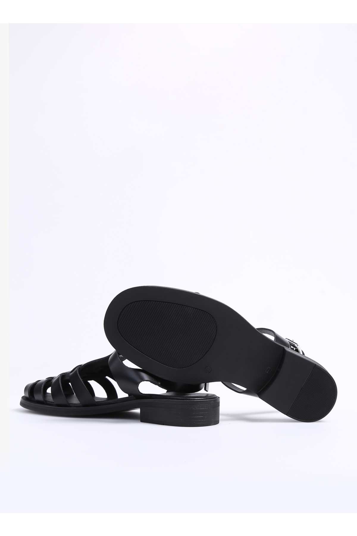 Siyah Kadın Deri Sandalet TIRESIR - Görsel 5
