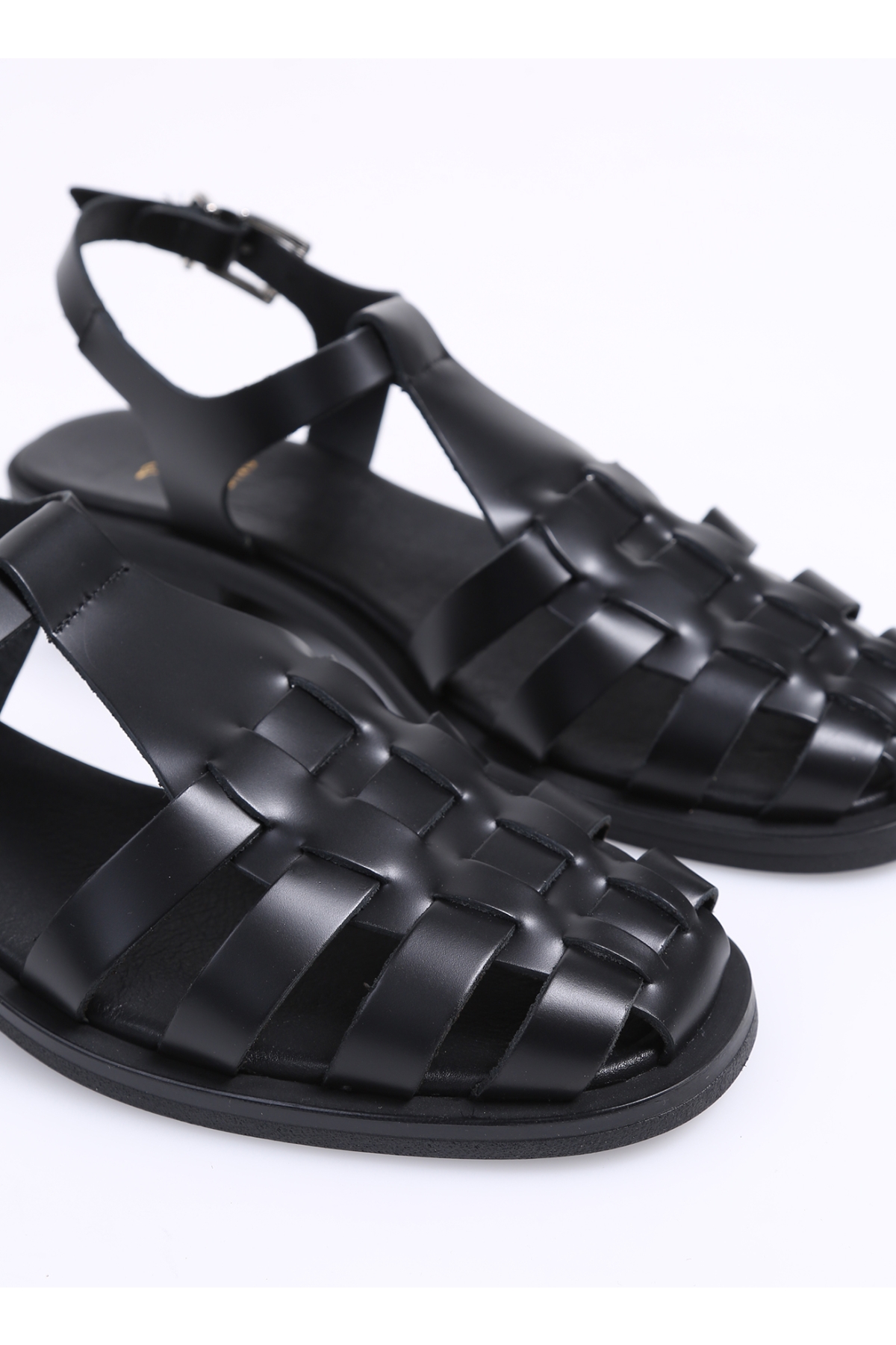Siyah Kadın Deri Sandalet TIRESIR - Görsel 6