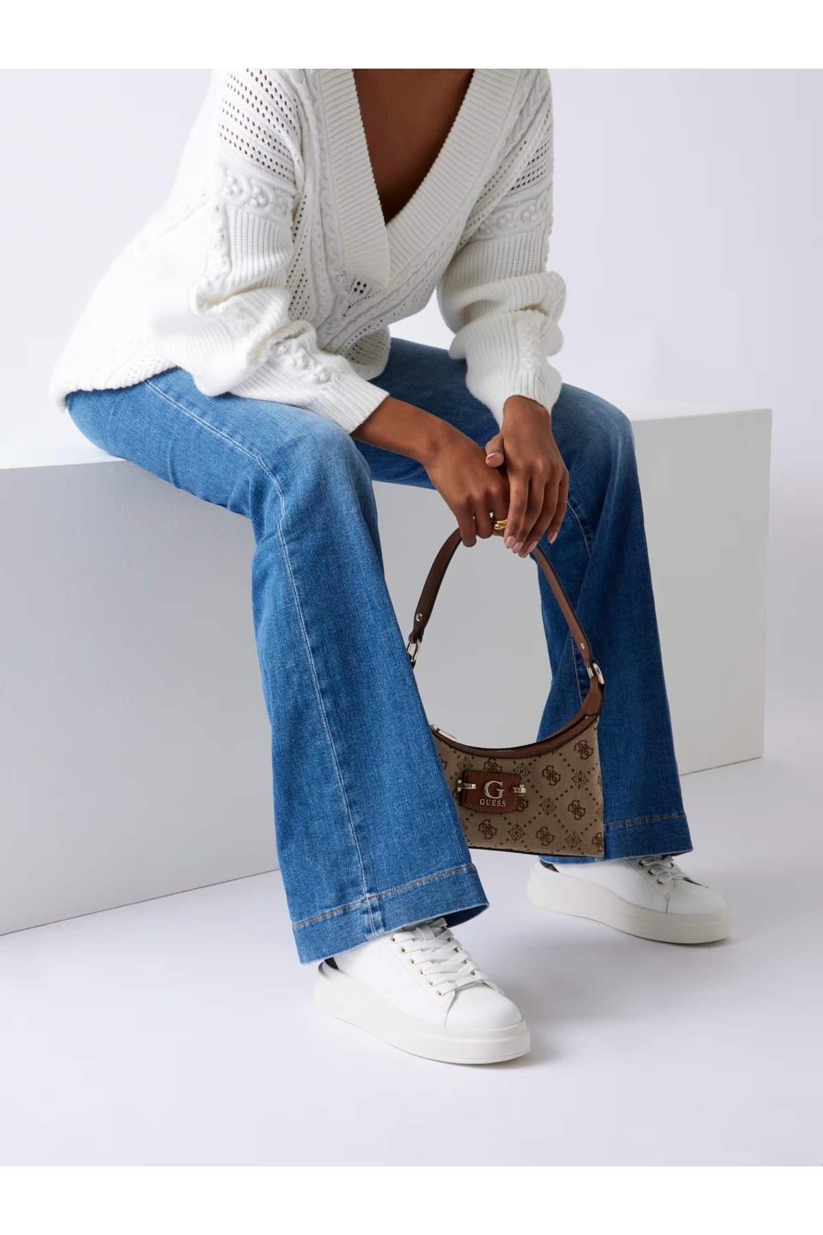 Elbina Kadın Deri Sneaker Ayakkabı FLJELBFAL12 - Görsel 2