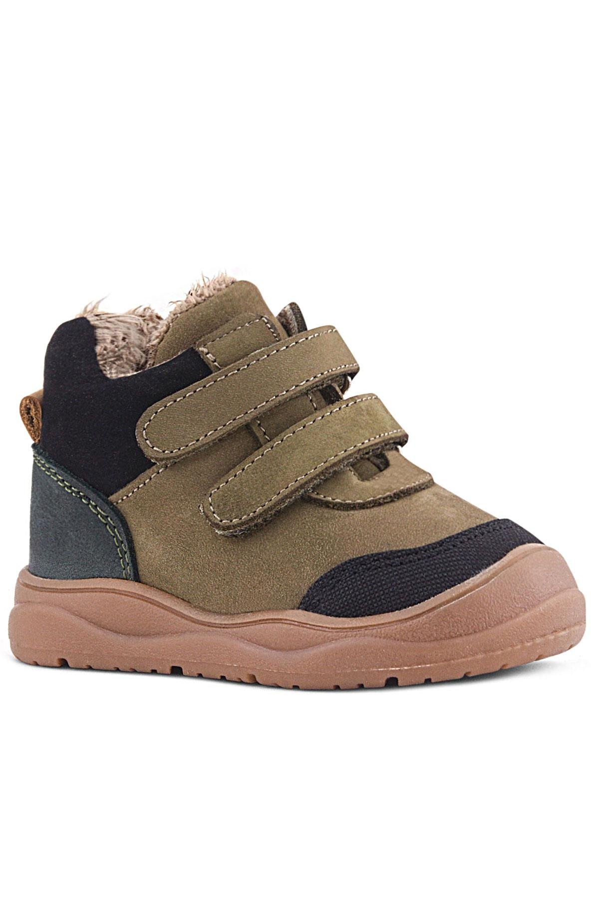 Hakiki Deri Haki Yeşil Cırtlı Çocuk Spor Bot - Görsel 2