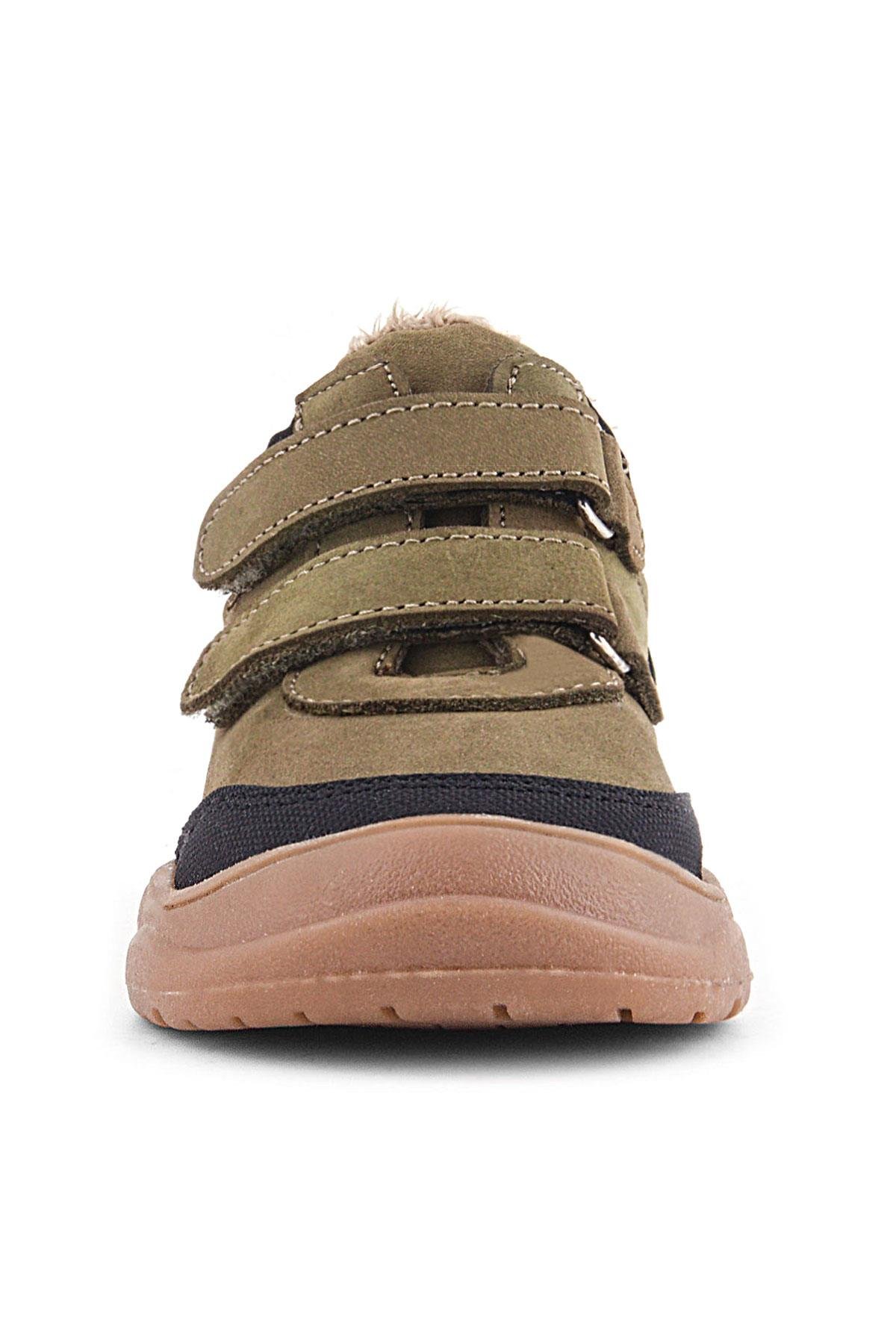 Hakiki Deri Haki Yeşil Cırtlı Çocuk Spor Bot - Görsel 4