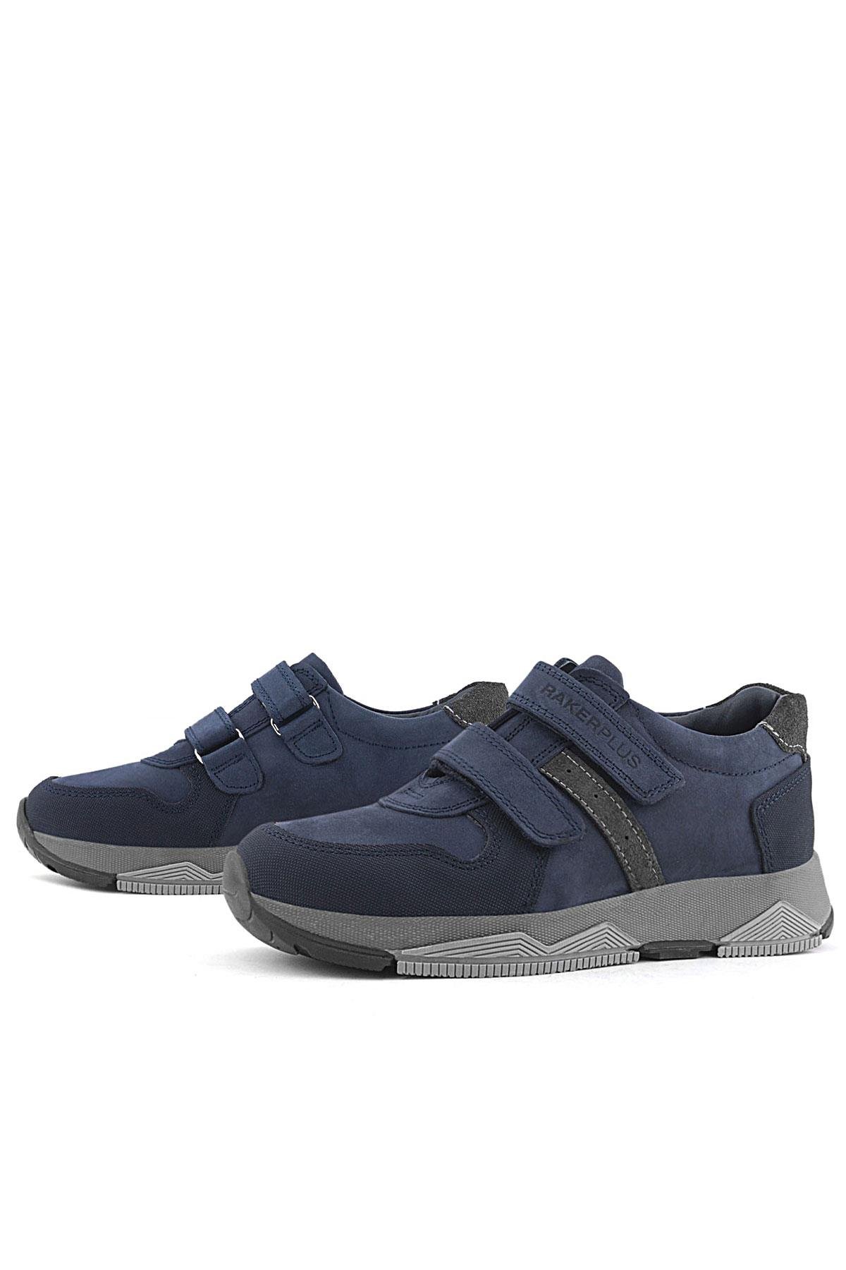 Hakiki Deri Lacivert Cırtlı Çocuk Spor Ayakkabı - Görsel 6