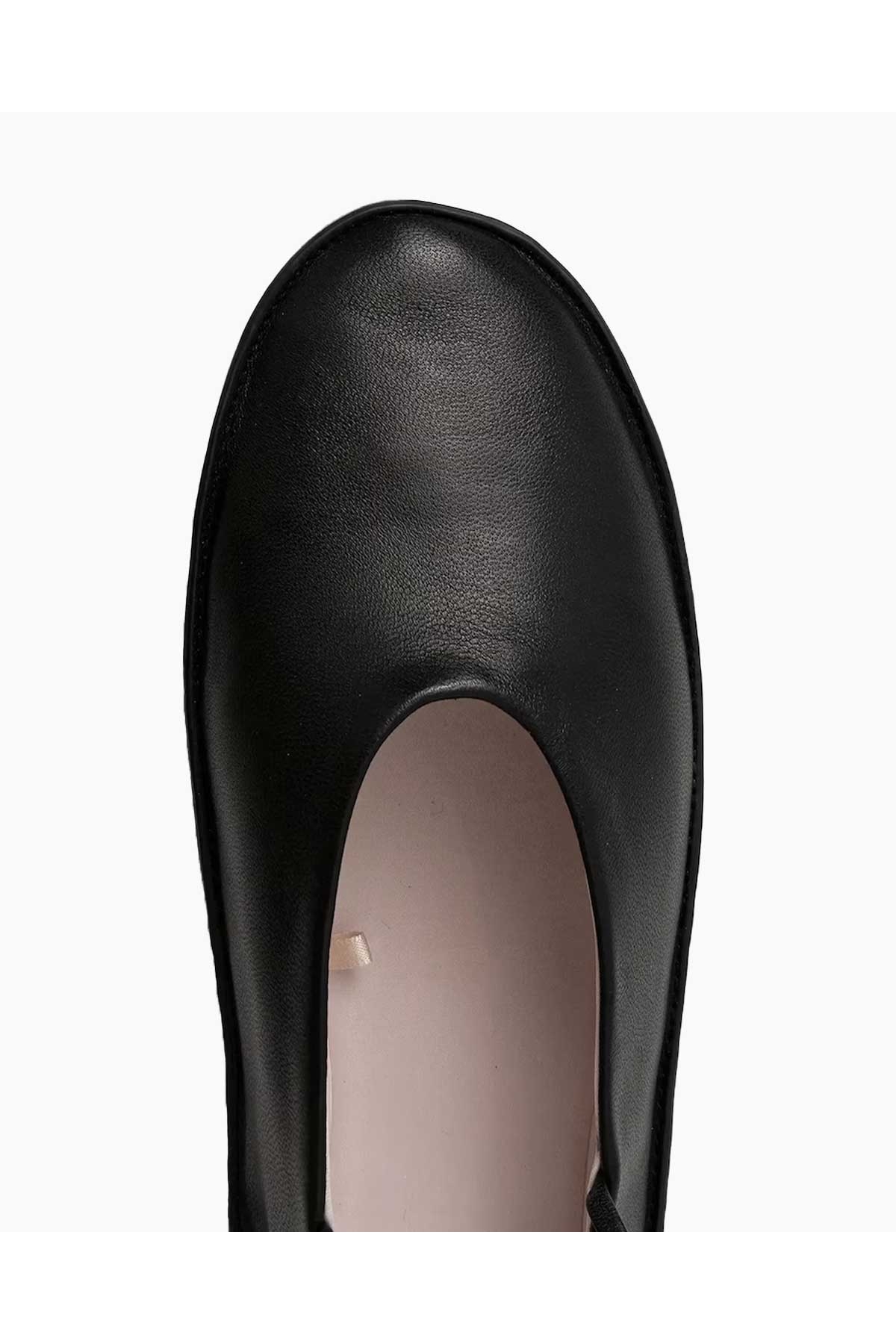 Cali Şeritli Mary Jane Deri Balerin Ayakkabısı - Görsel 4