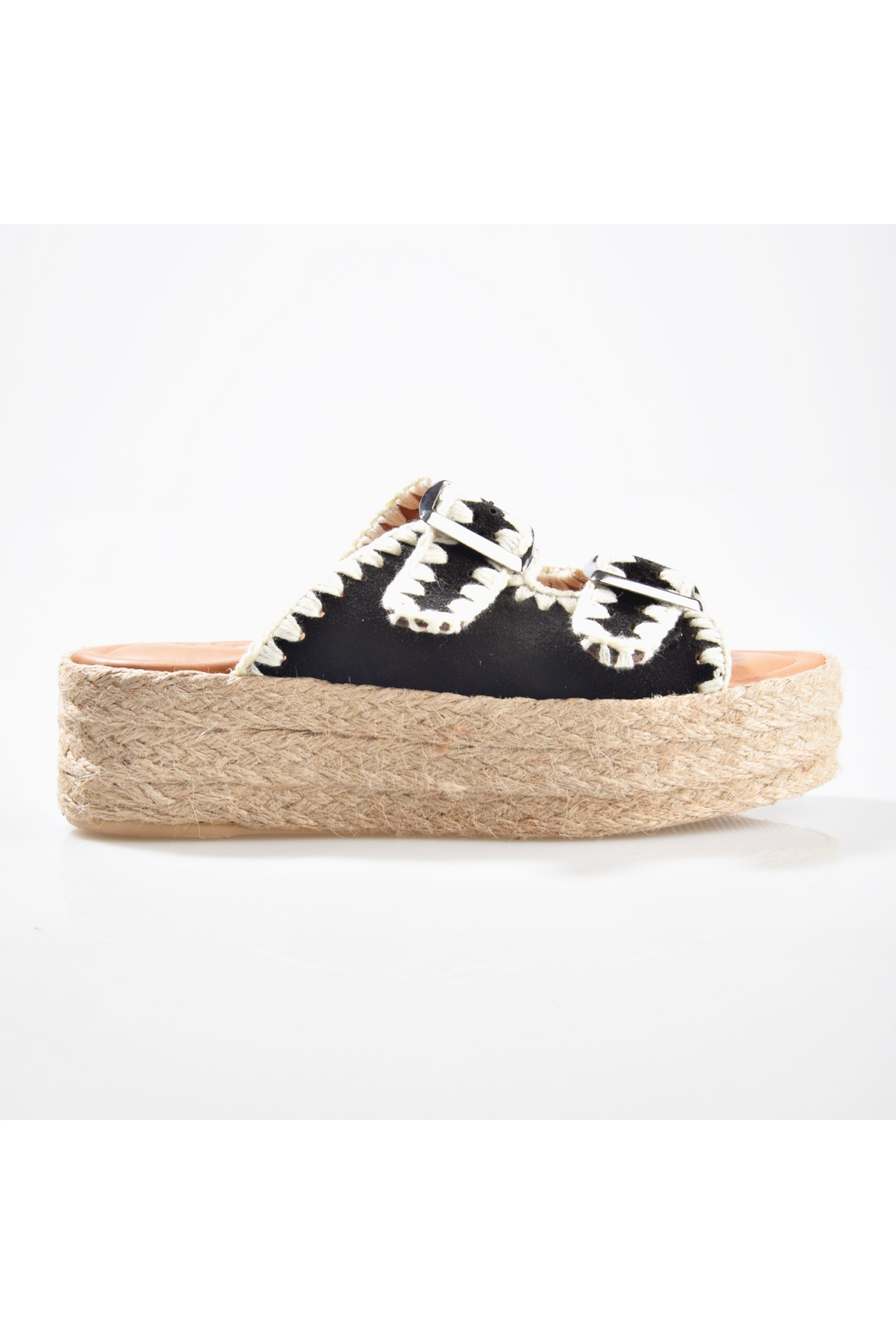 8090 Kadın Deri Dolgu Topuk Terlik - Görsel 2