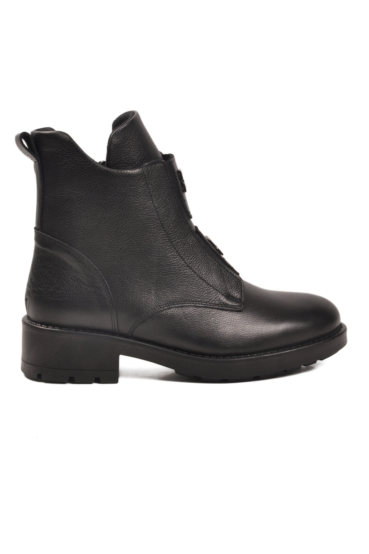 Siyah Hakiki Deri Fermuarlı Kadın Bot 24102-1 Z - Görsel 3