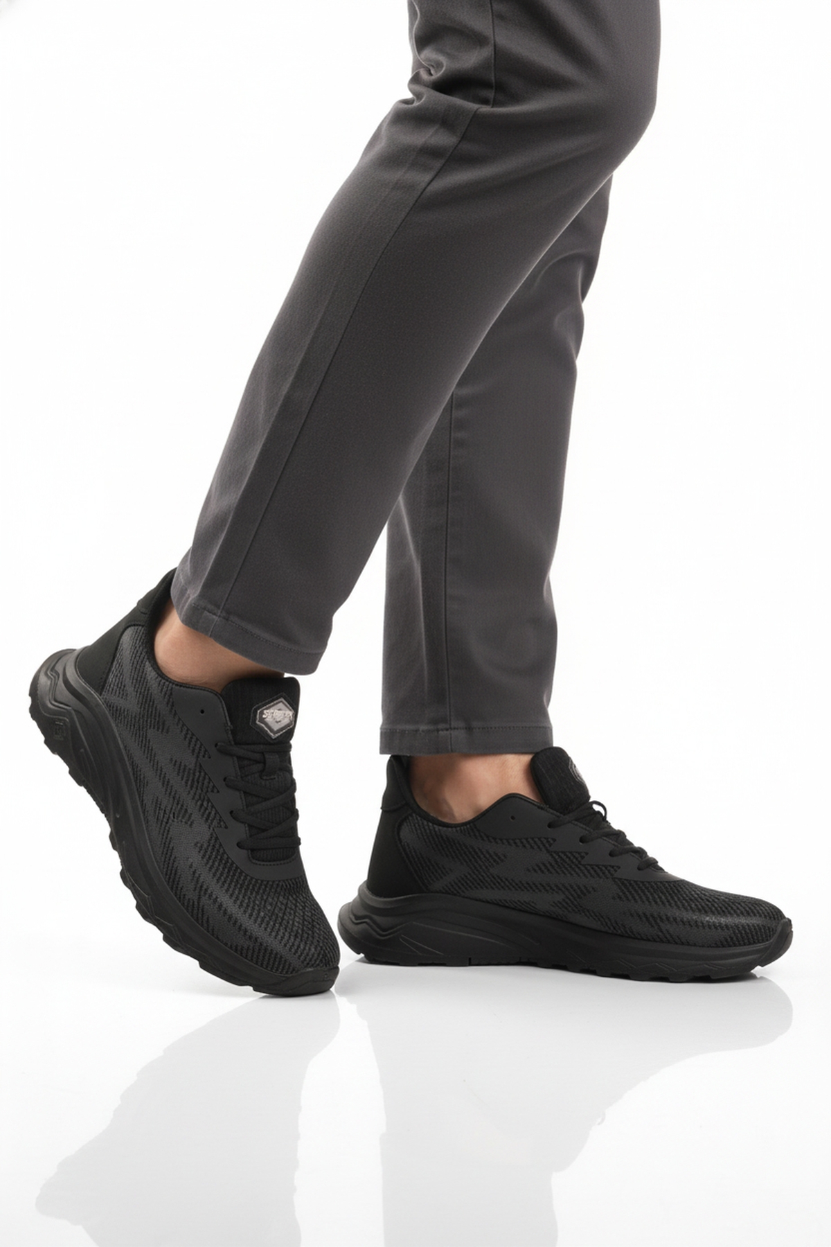 Siyah Bağcıklı Kaymaz Taban Erkek Outdoor Ayakkabı M2015 M - Görsel 2