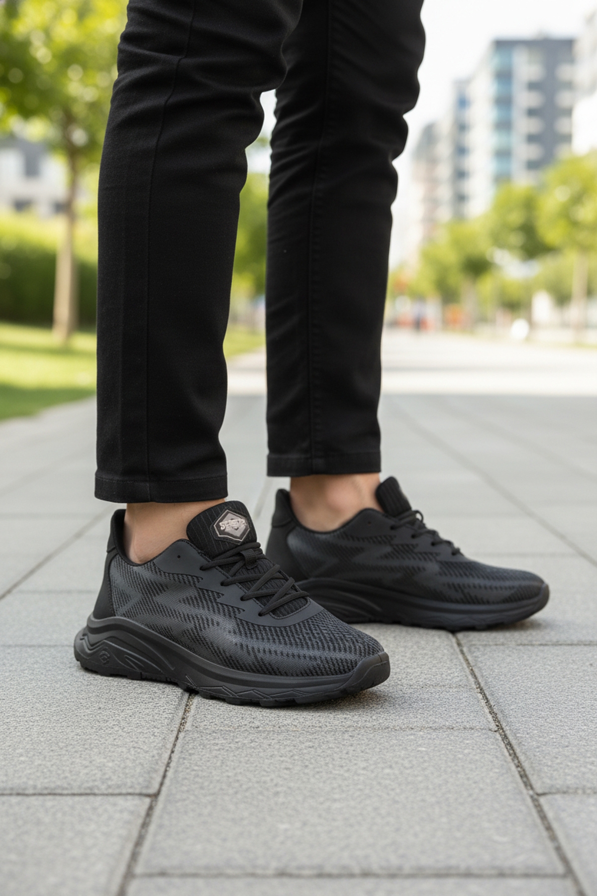 Siyah Bağcıklı Kaymaz Taban Erkek Outdoor Ayakkabı M2015 M - Görsel 4