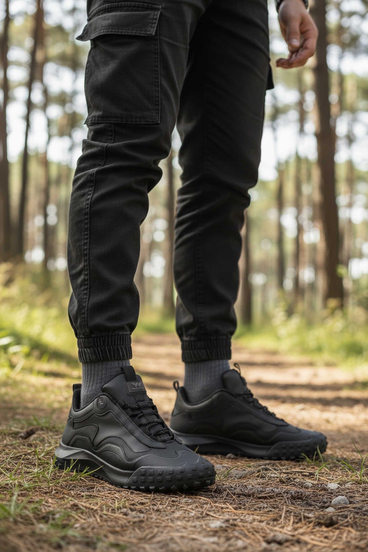 Siyah Bağcıklı Kaymaz Taban Erkek Spor Ayakkabı Mosk 2049 M - Görsel 4