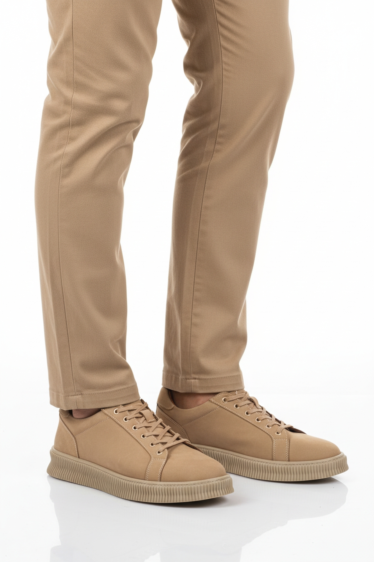 Kum Nubuk Hakiki Deri Büyük Numara Erkek Casual Ayakkabı 2516 M - Görsel 2