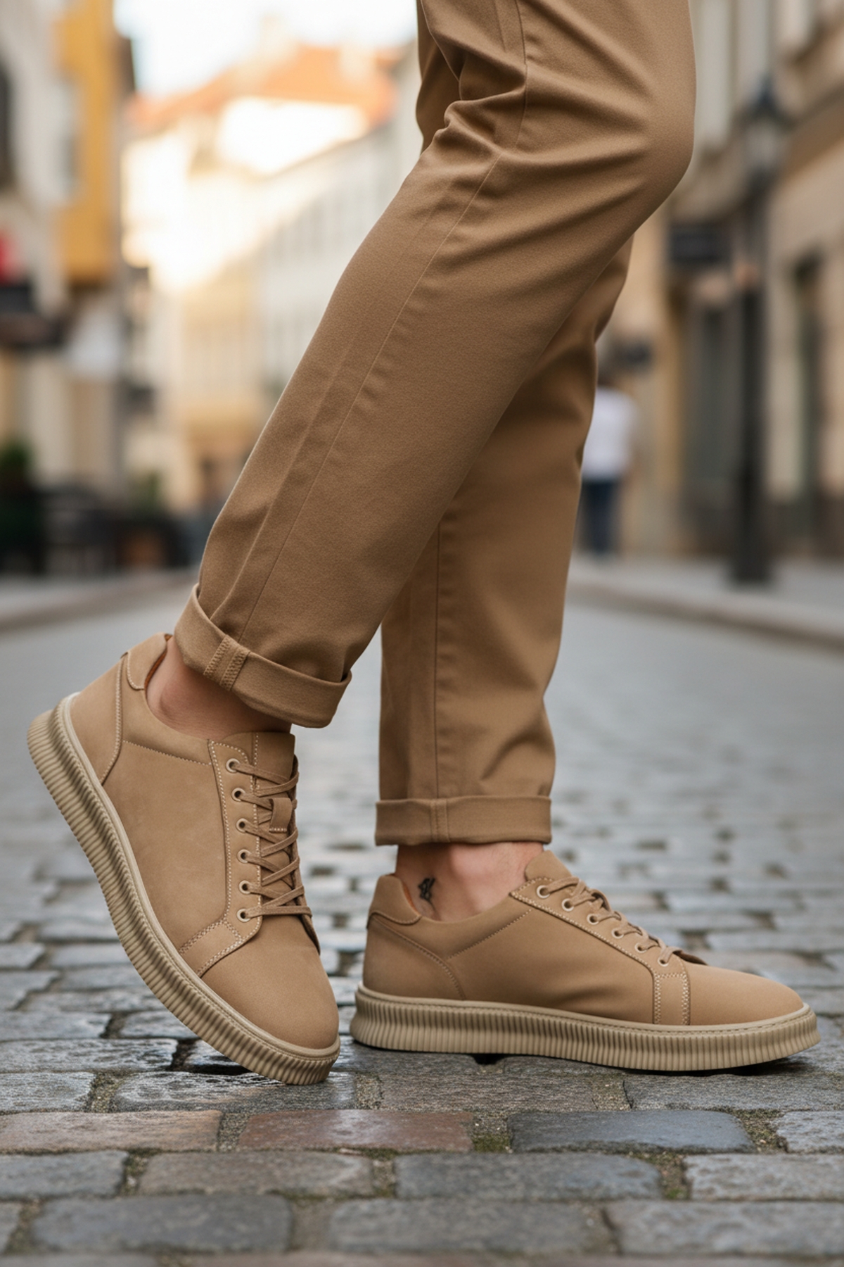 Kum Nubuk Hakiki Deri Büyük Numara Erkek Casual Ayakkabı 2516 M - Görsel 4