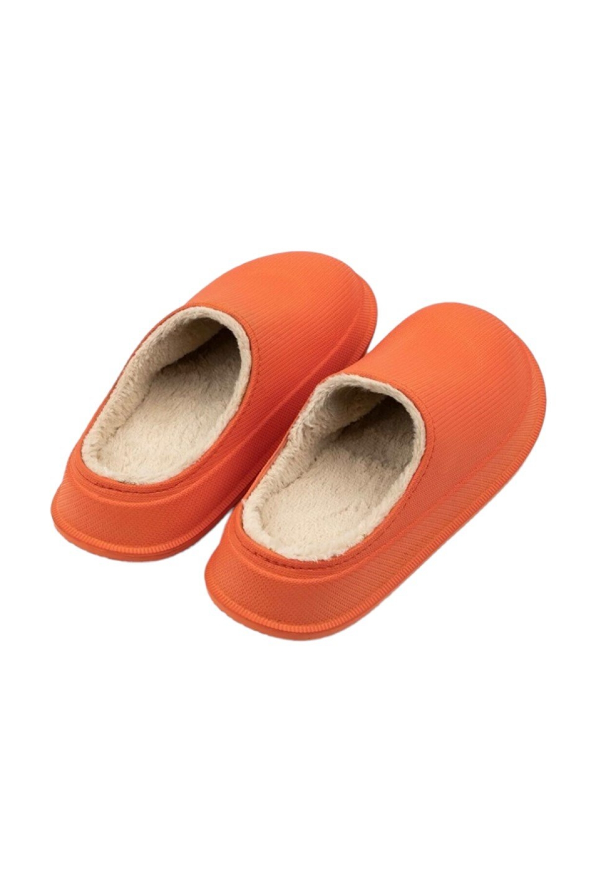 Mat Faylon Taban Içi Kürklü Ev Terliği TURUNCU - Görsel 5