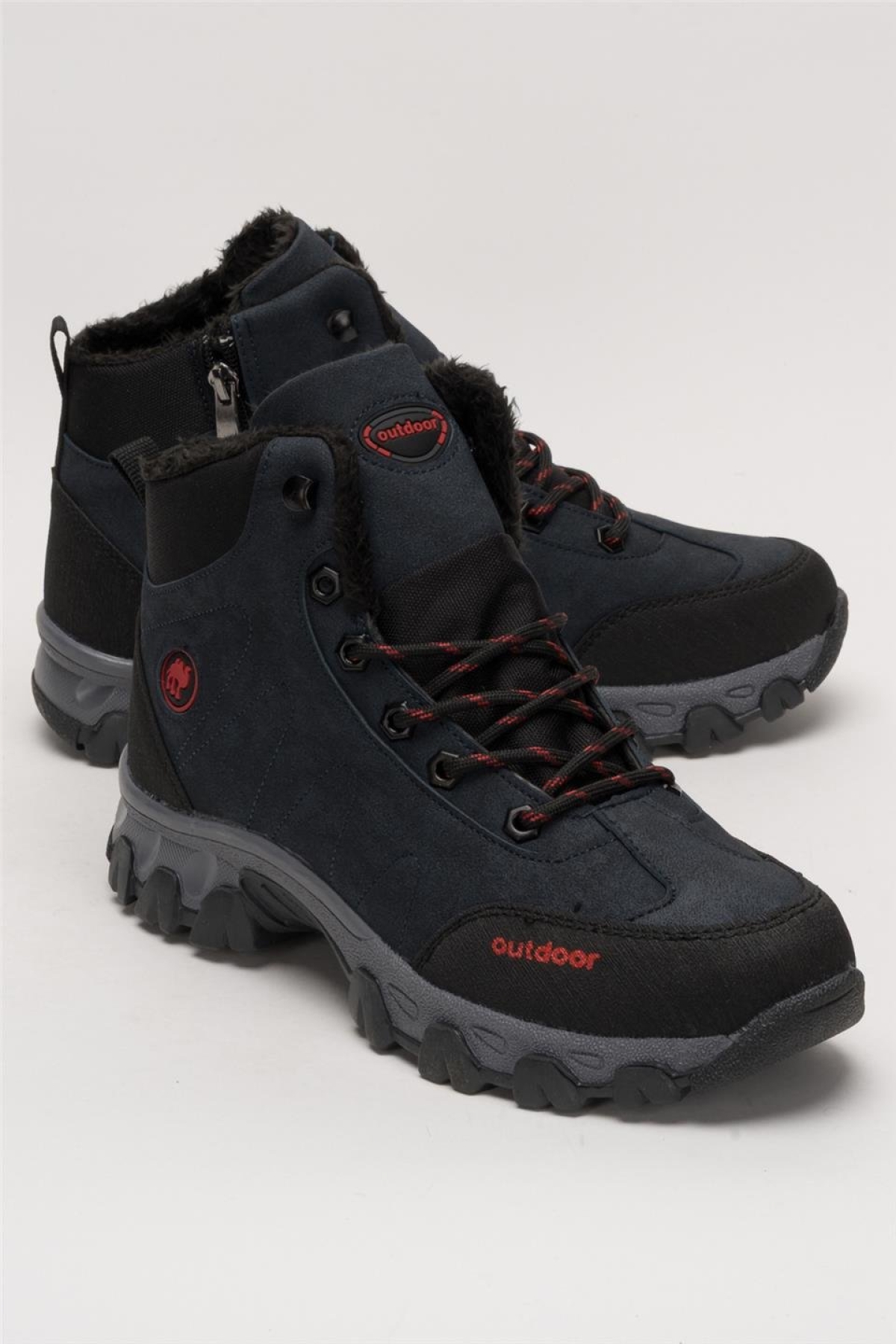 Soğuk Geçirmez Unisex Uzun Outdoor Trekking Bot Ayakkabı LACİVERT - Görsel 4