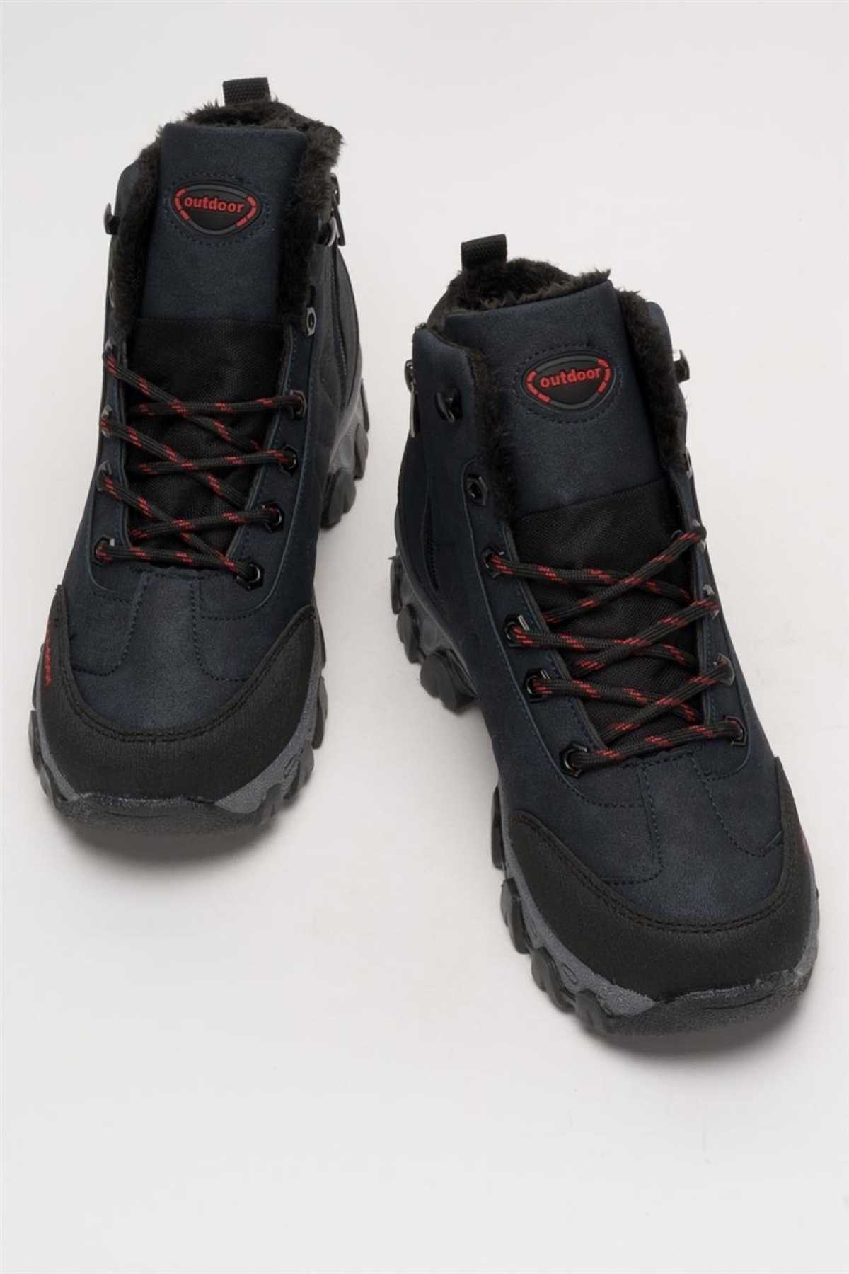 Soğuk Geçirmez Unisex Uzun Outdoor Trekking Bot Ayakkabı LACİVERT - Görsel 8