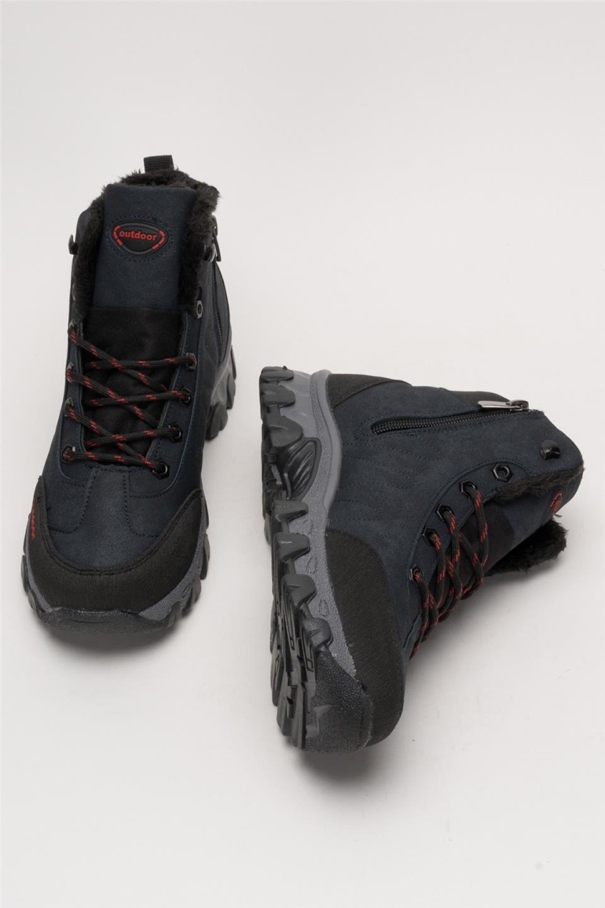 Soğuk Geçirmez Unisex Uzun Outdoor Trekking Bot Ayakkabı LACİVERT - Görsel 9