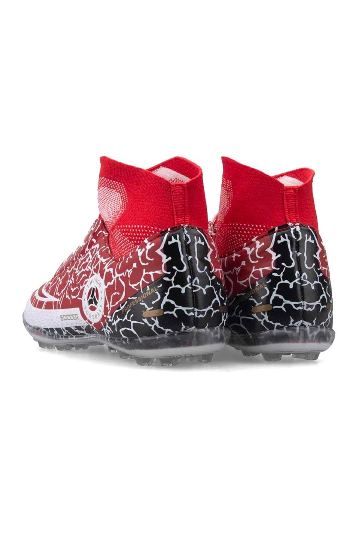 Çoraplı Bilekli Boğazlı Krampon Futbol Ayakkabısı KIRMIZI - Görsel 4
