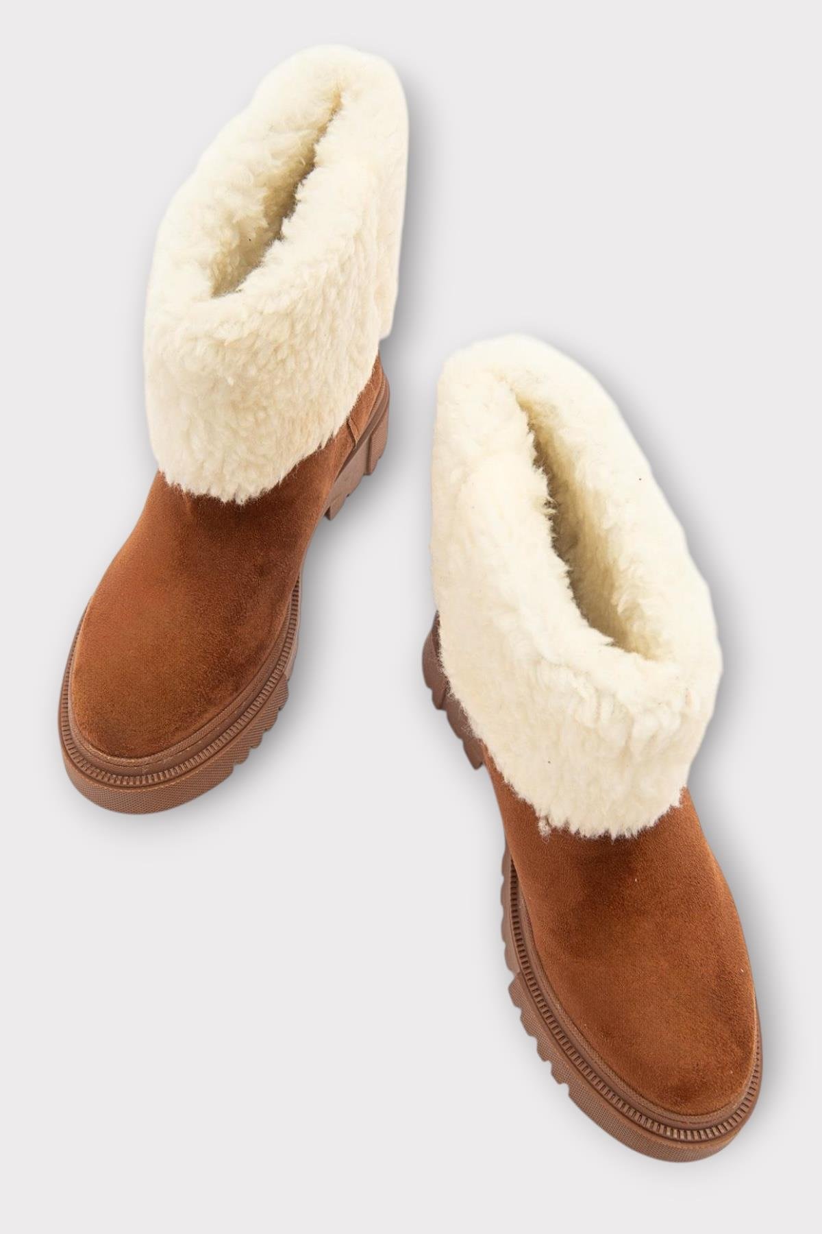 Kalın Taban Süet Kürklü Kadın Bot TABA - Görsel 5