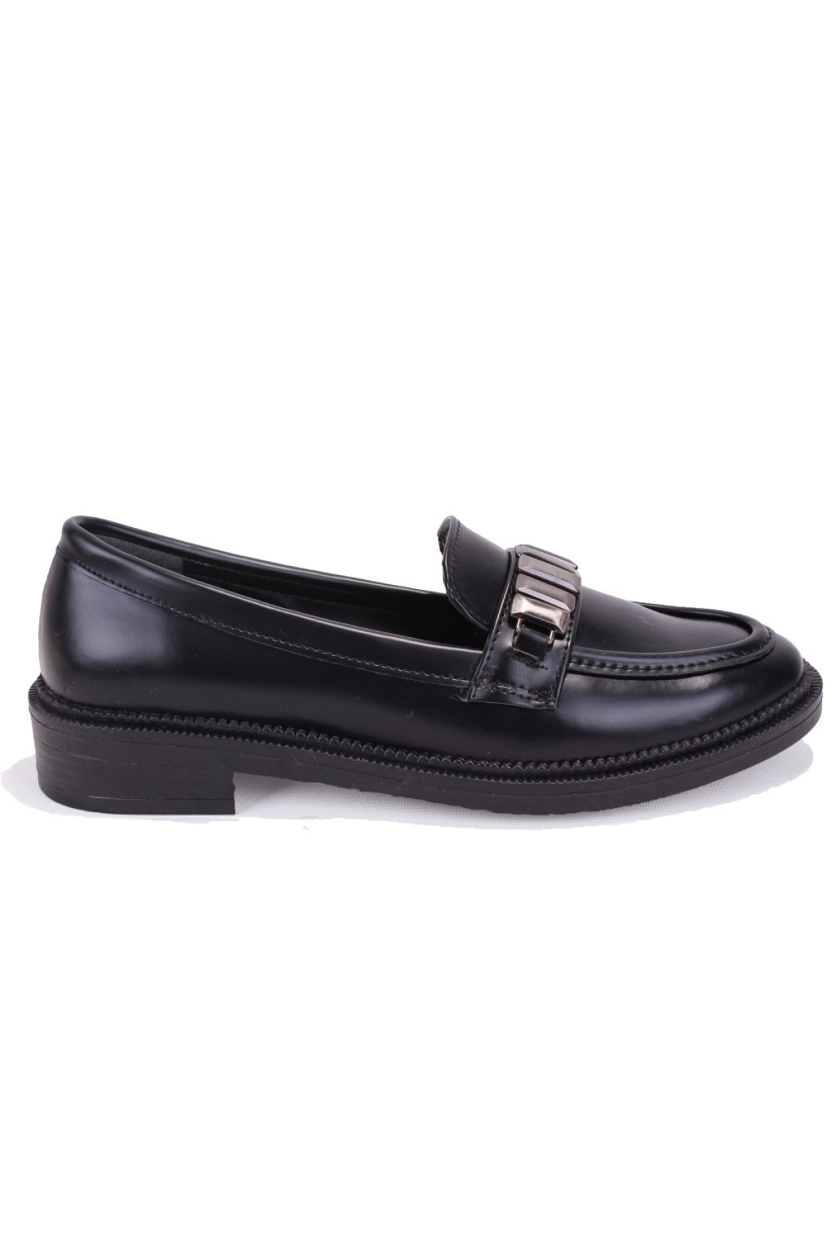 DZA07-863702 Siyah Günlük Loafer Kadın Ayakkabı - Görsel 3
