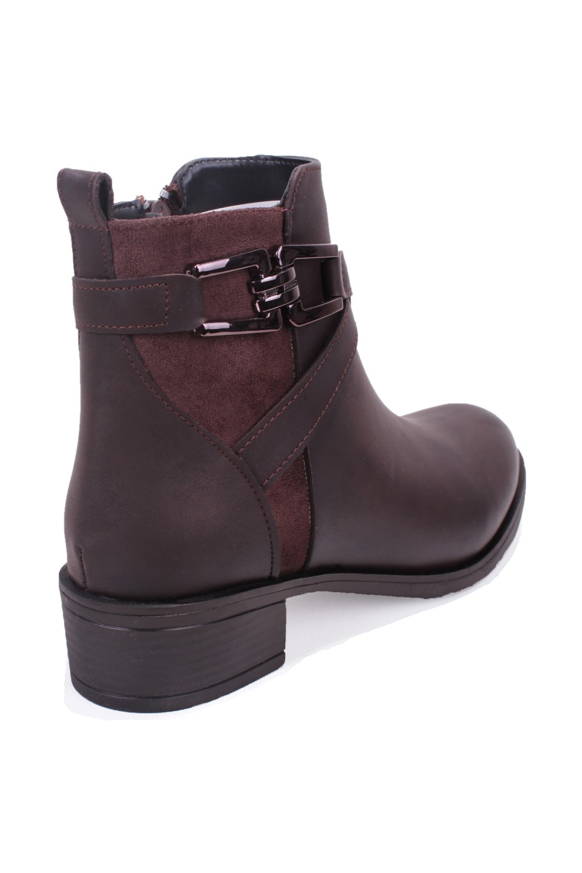 DZA07-6822163 Kahve Günlük Düz Topuk Kadın Bot - Görsel 5