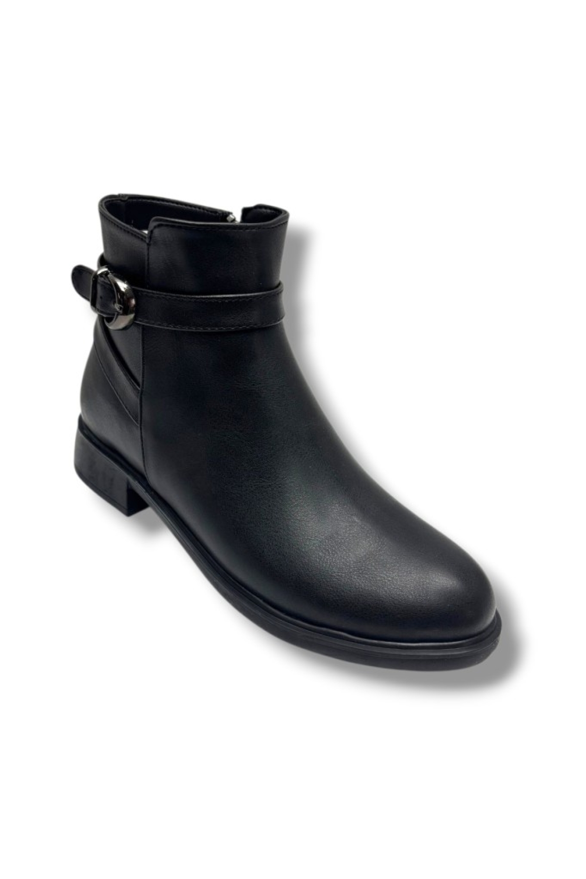 5000-26 Anatomik Cilt Deri Tokalı Fermıuarlı Kadın Bot - Görsel 2