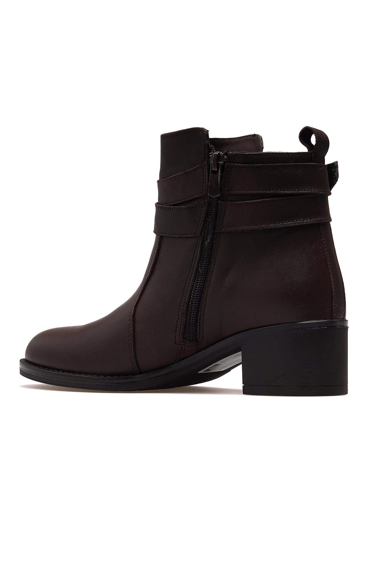 Kadın Hakiki Deri Topuklu Günlük Bot 25k D25kb-1670 Z Kahve - Görsel 4