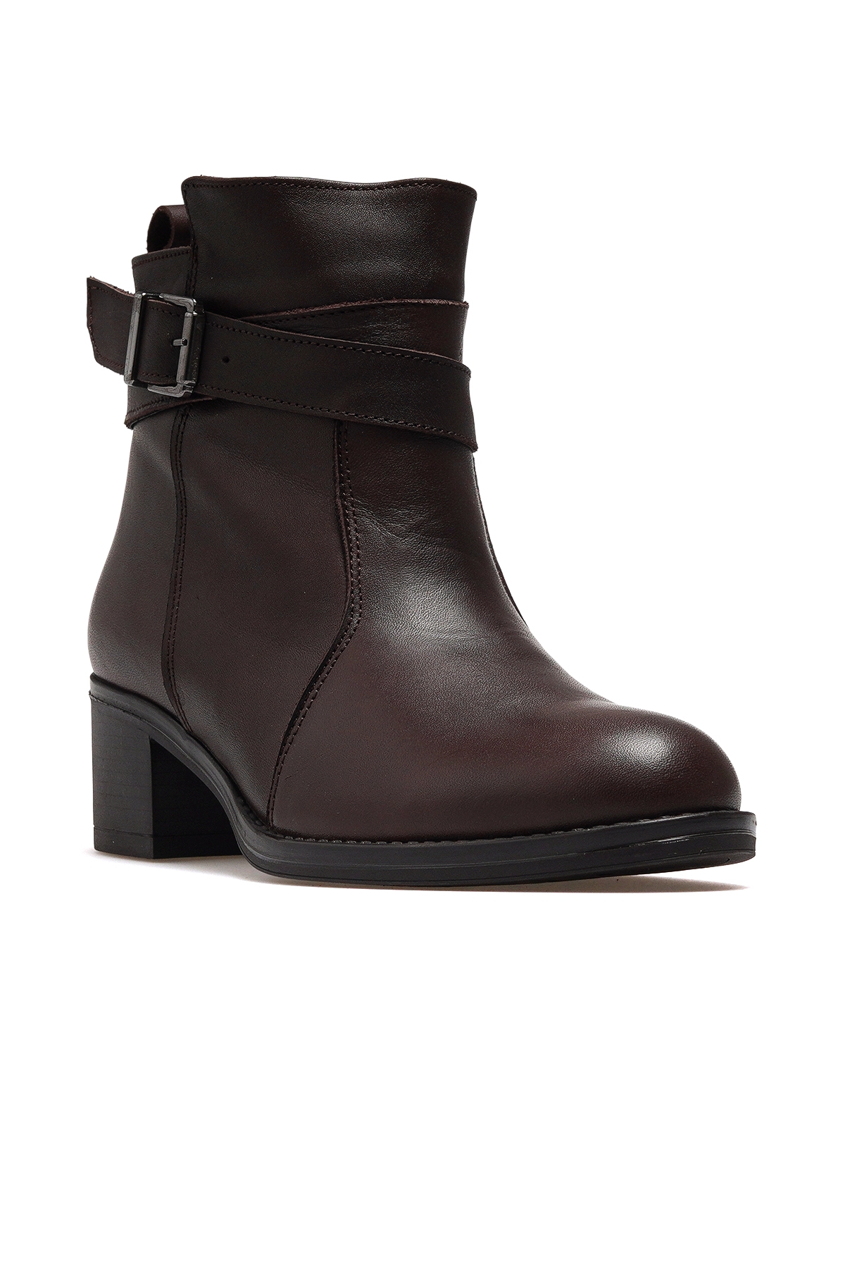 Kadın Hakiki Deri Topuklu Günlük Bot 25k D25kb-1670 Z Kahve - Görsel 5