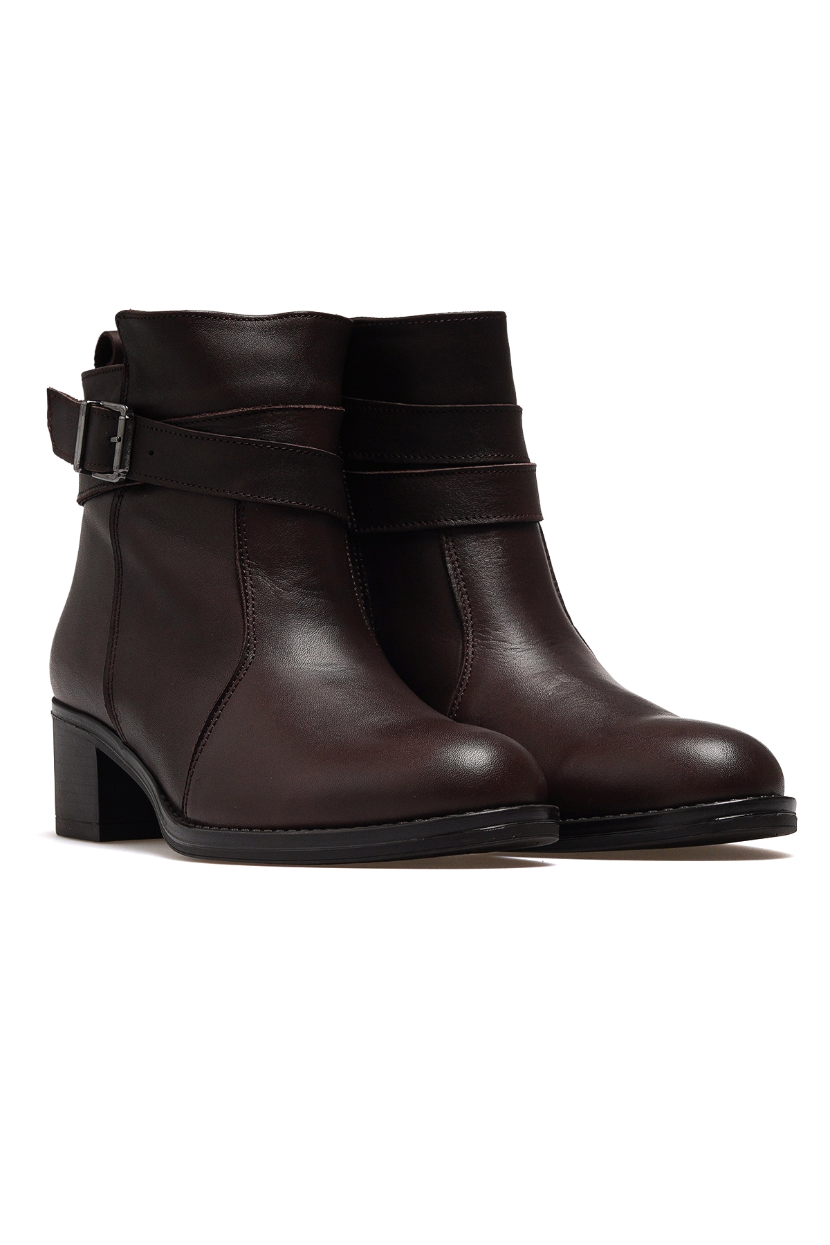 Kadın Hakiki Deri Topuklu Günlük Bot 25k D25kb-1670 Z Kahve - Görsel 6