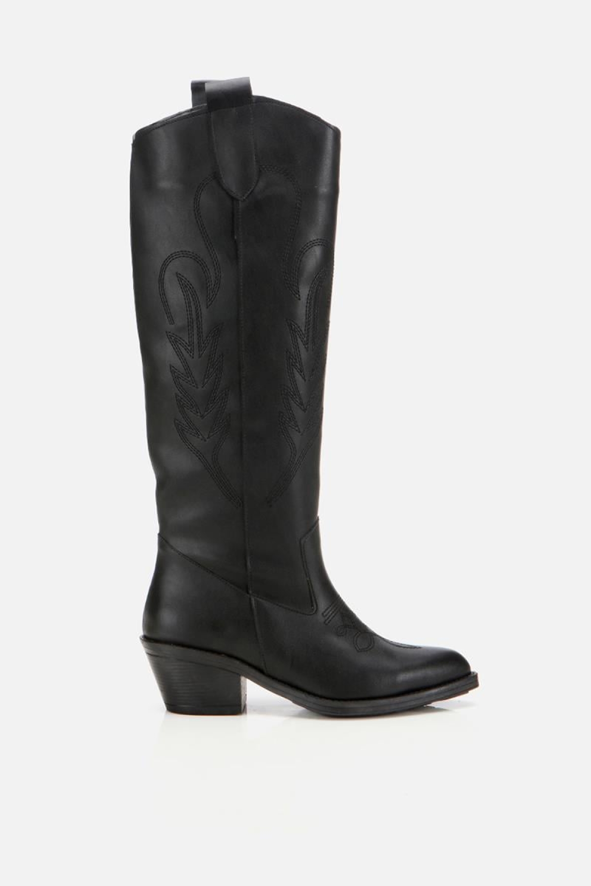 Kadın Siyah İşlemeli Kalın Topuklu Çizme - Görsel 2