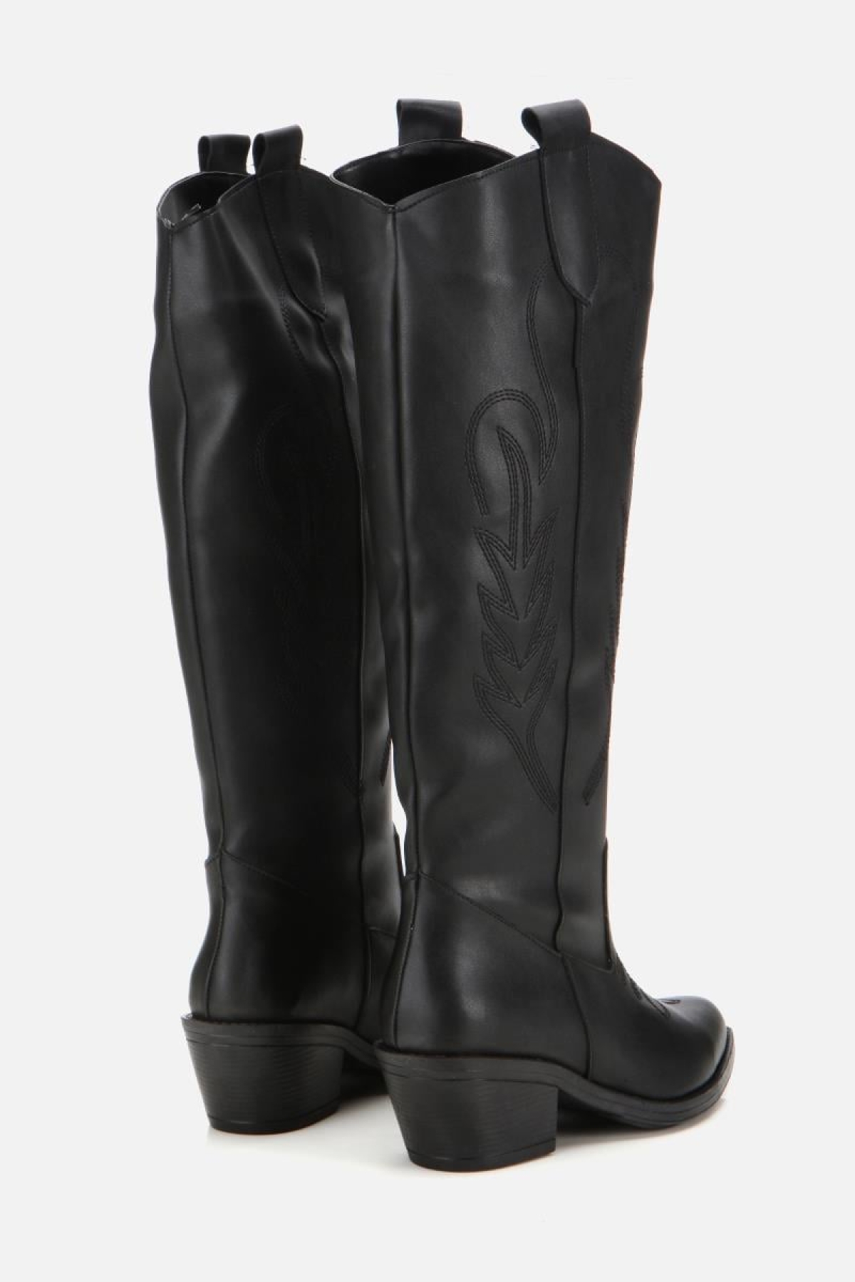 Kadın Siyah İşlemeli Kalın Topuklu Çizme - Görsel 4