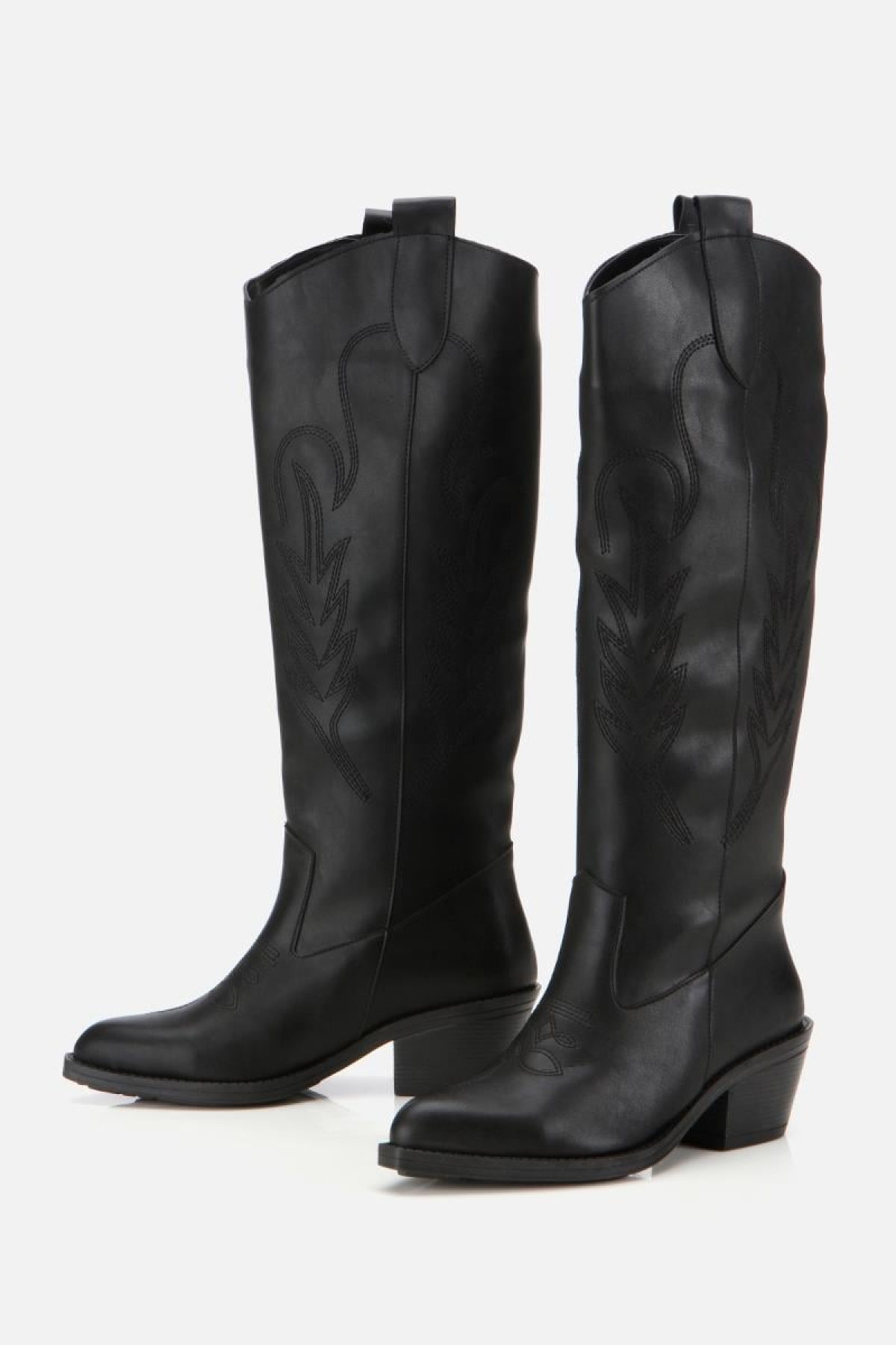 Kadın Siyah İşlemeli Kalın Topuklu Çizme - Görsel 5