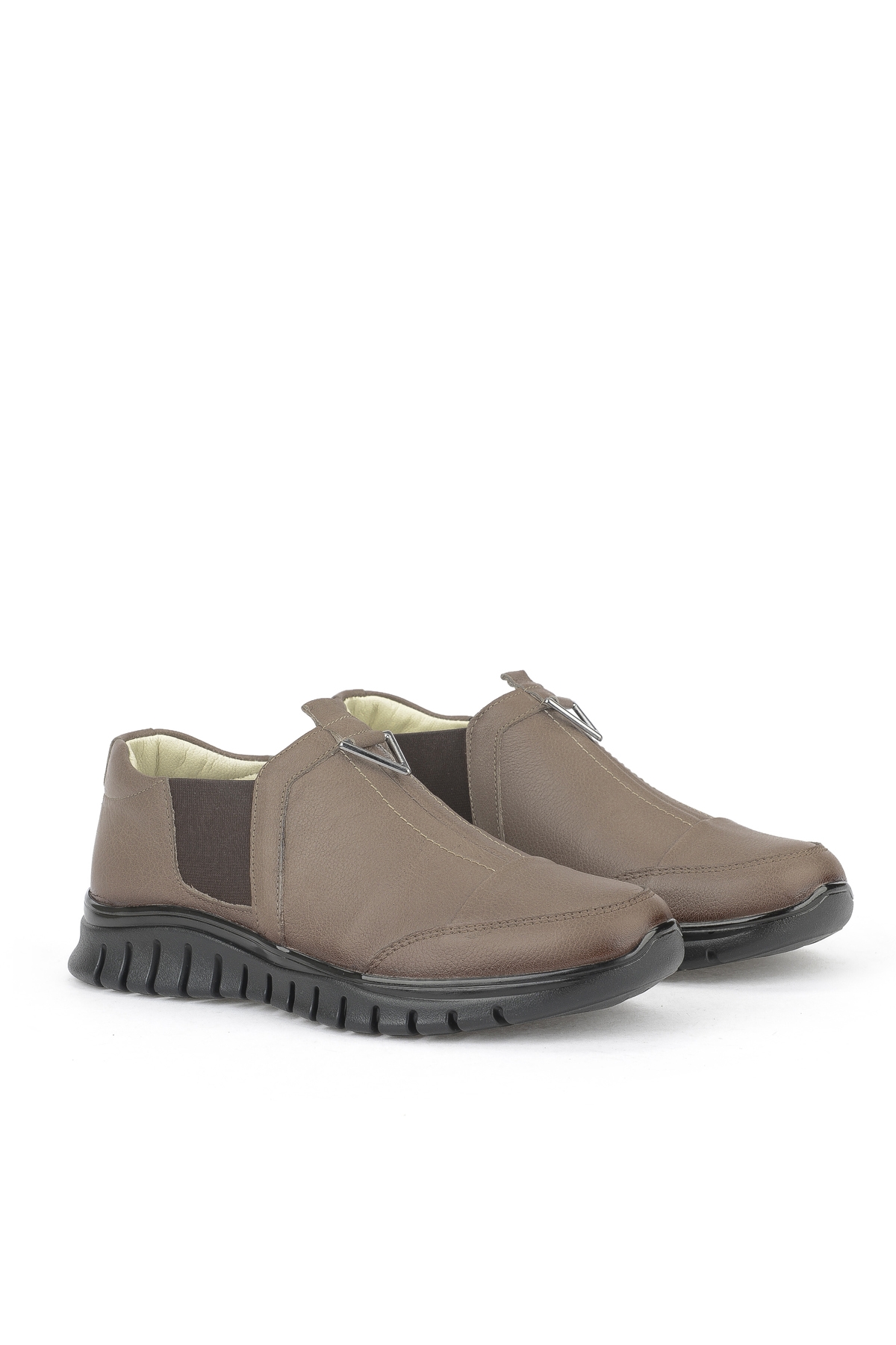 Kadın Hakiki Deri Konfor Ayakkabı 15355Z2888 Koyu Vizon - Görsel 3