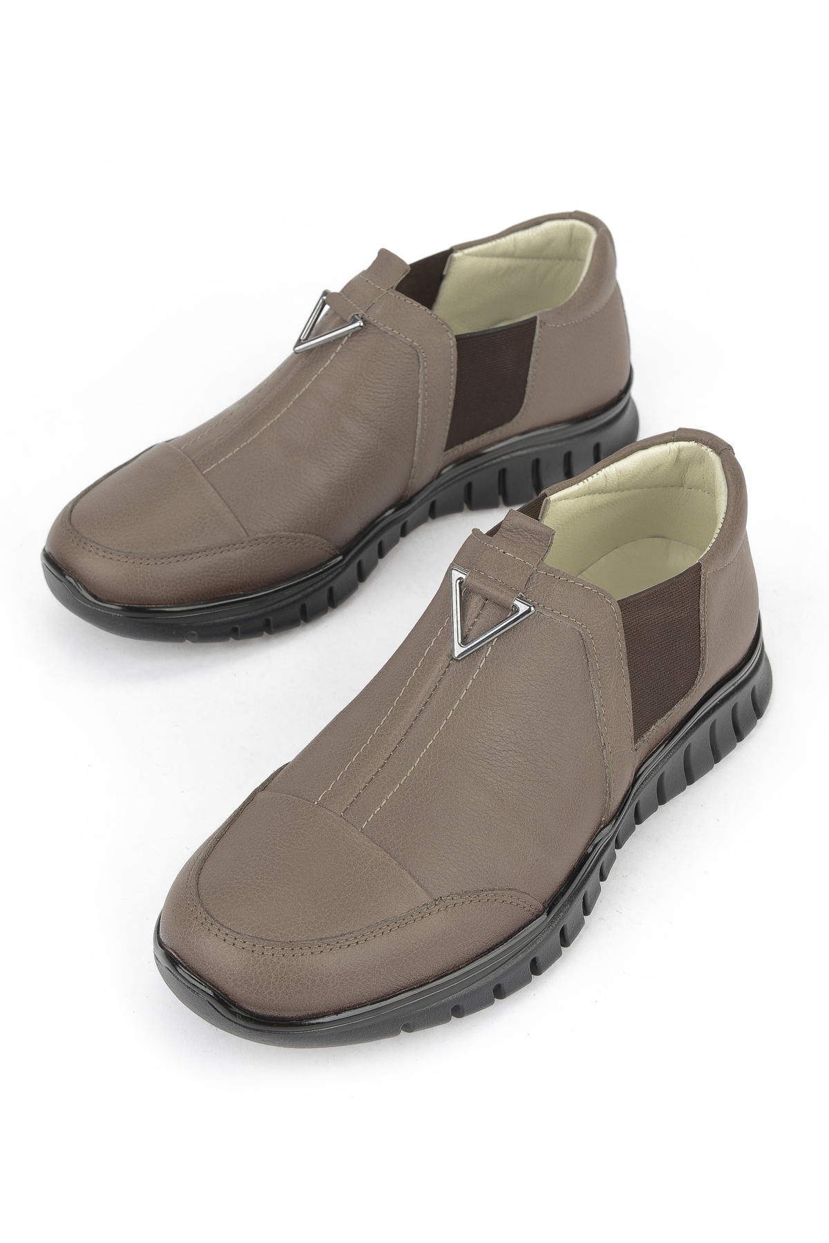 Kadın Hakiki Deri Konfor Ayakkabı 15355Z2888 Koyu Vizon - Görsel 6