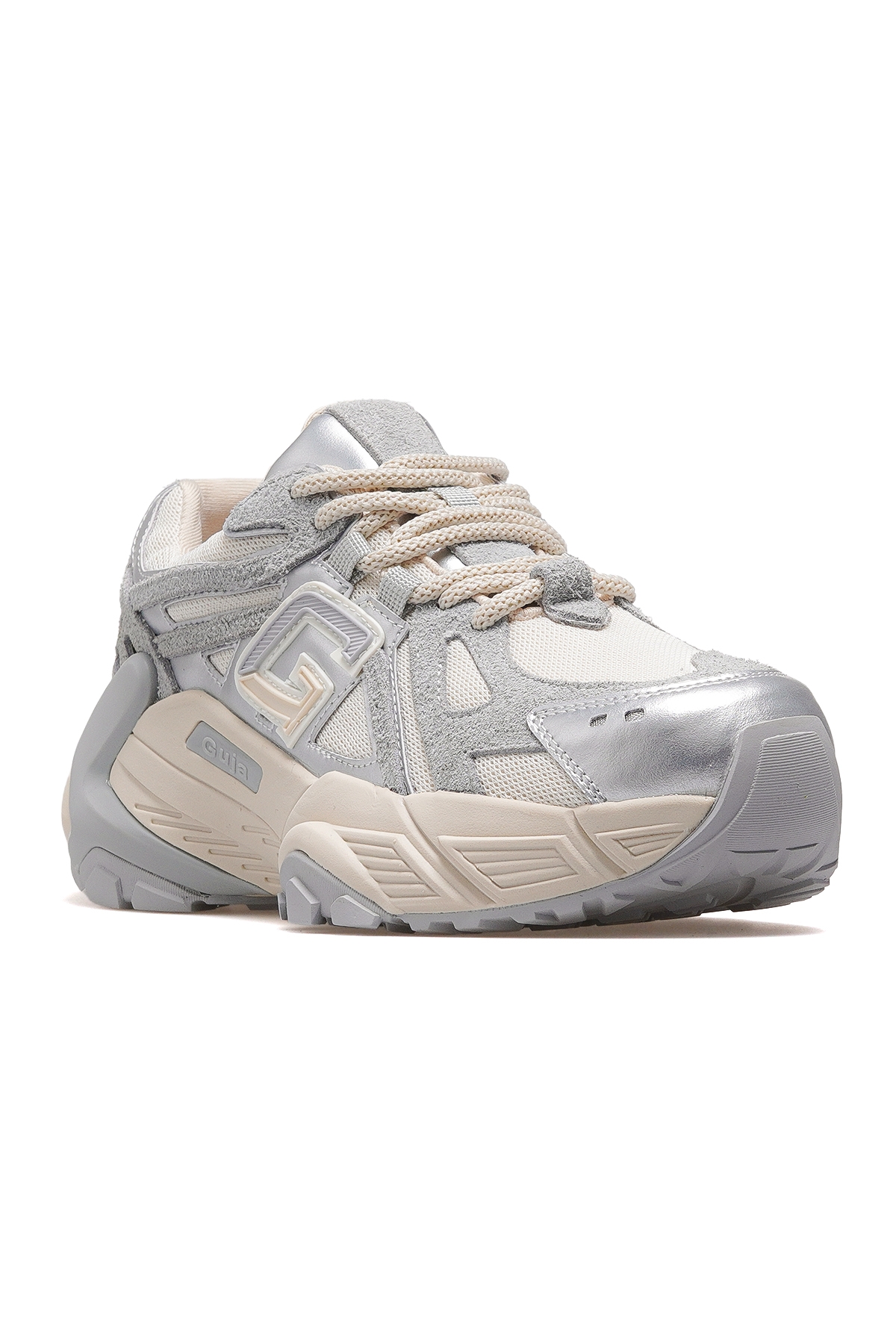 Kadın Kalın Taban Sneaker Spor Ayakkabı 25k 25k366 Z Gri - Görsel 5