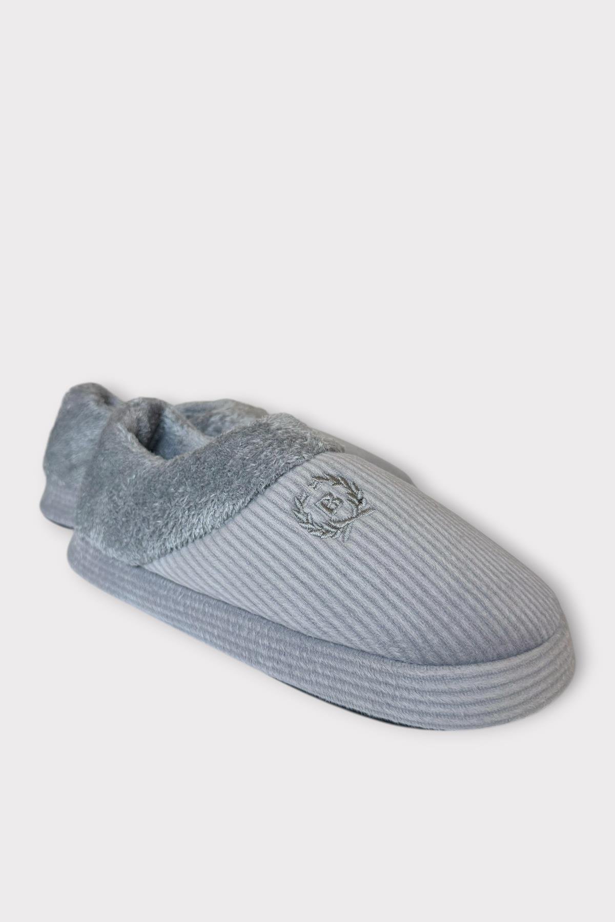 Erkek Hafif Kaydırmaz Taban Ev Ayakkabısı Panduf GRİ - Görsel 3