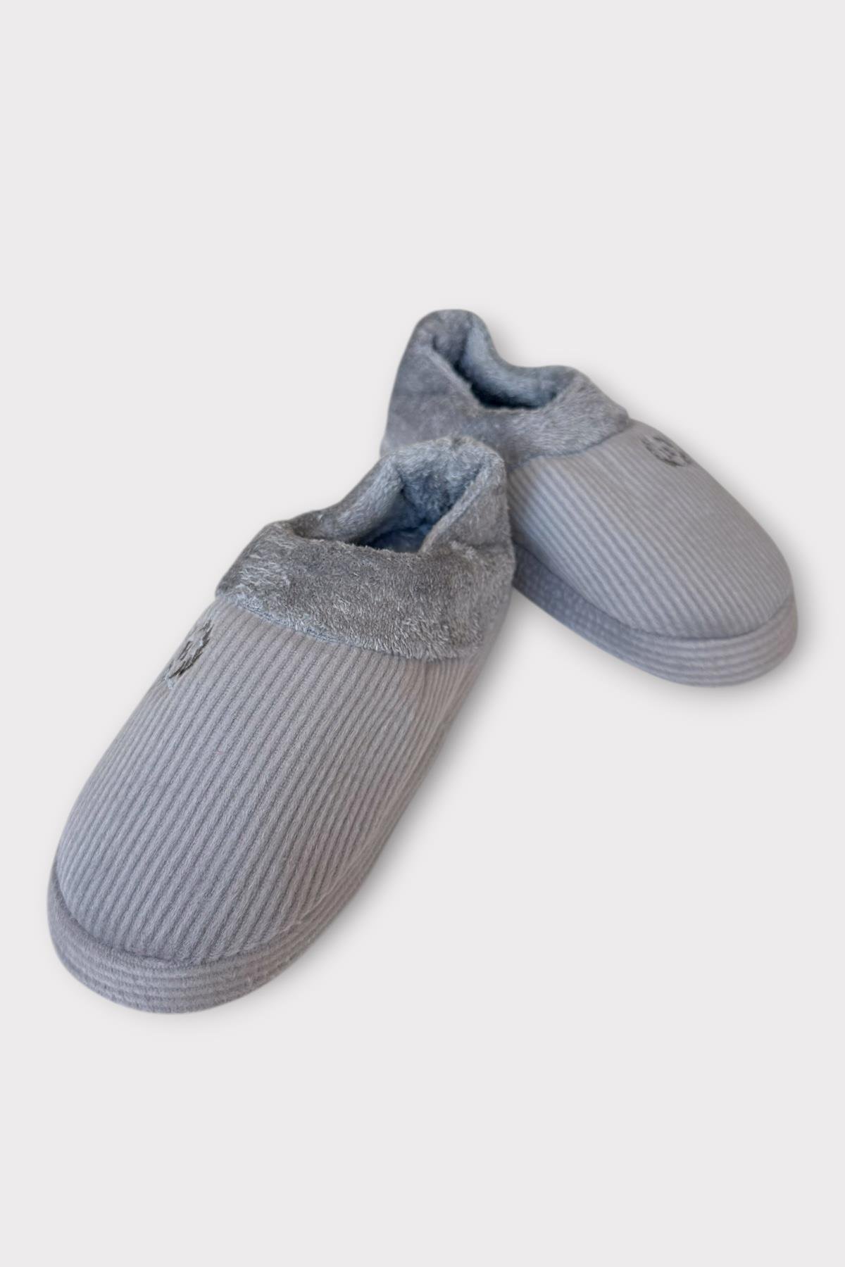 Erkek Hafif Kaydırmaz Taban Ev Ayakkabısı Panduf GRİ - Görsel 4