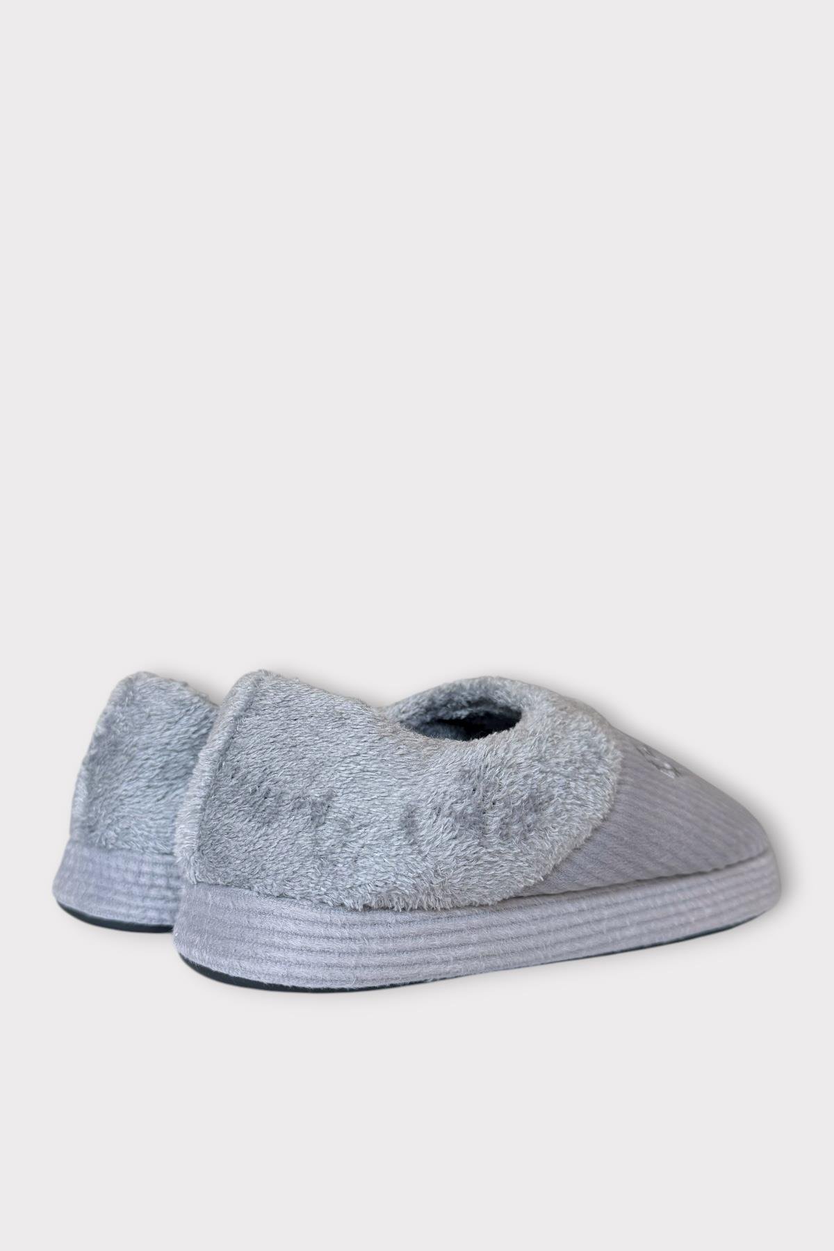 Erkek Hafif Kaydırmaz Taban Ev Ayakkabısı Panduf GRİ - Görsel 5