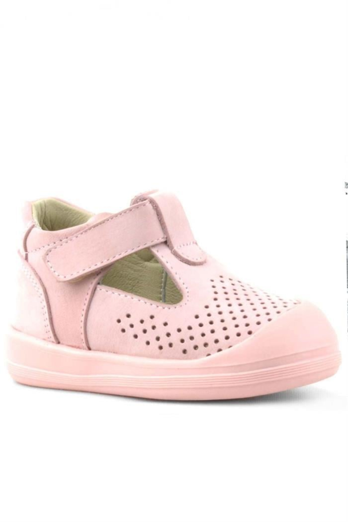 Shaun Hakiki Deri Pembe Cırtlı Anatomik Bebek Sandalet - Görsel 2