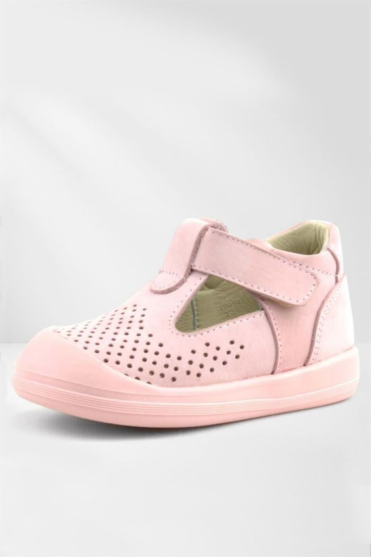Shaun Hakiki Deri Pembe Cırtlı Anatomik Bebek Sandalet - Görsel 3