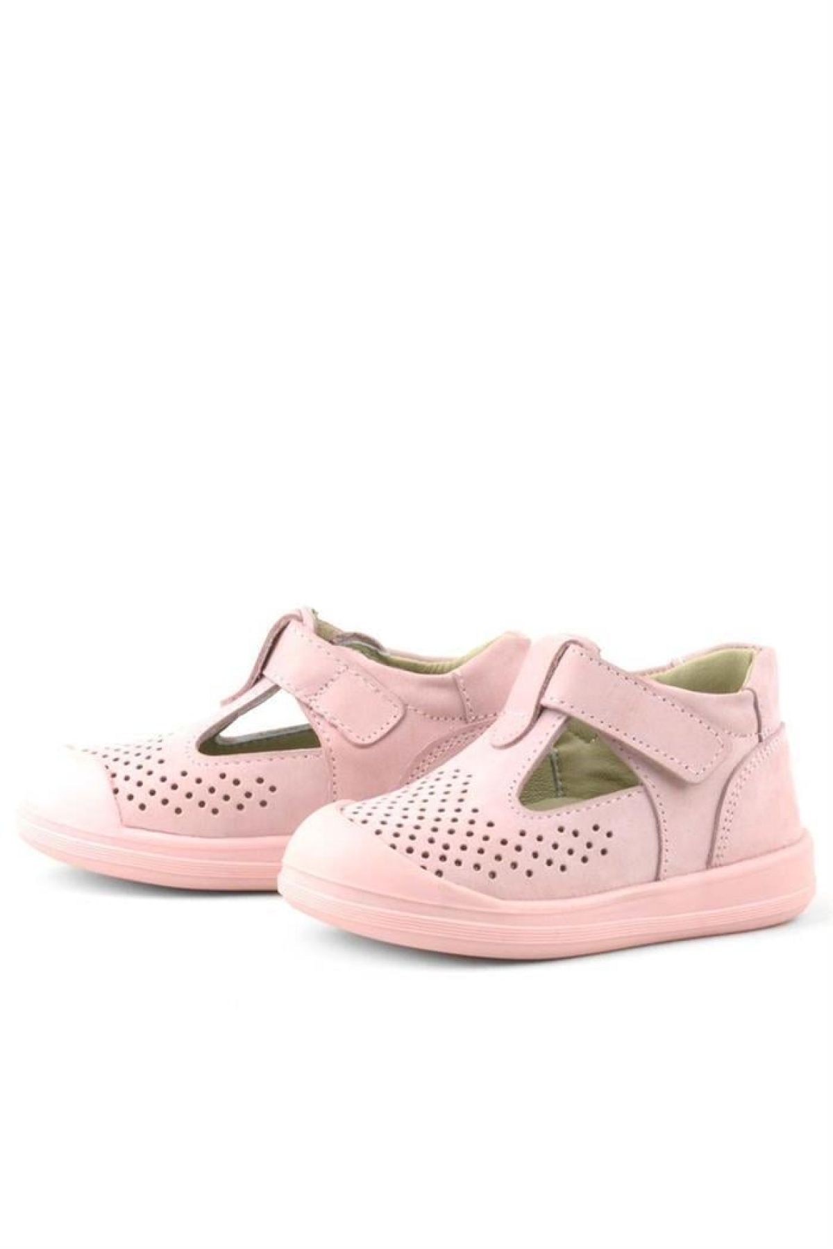 Shaun Hakiki Deri Pembe Cırtlı Anatomik Bebek Sandalet - Görsel 7