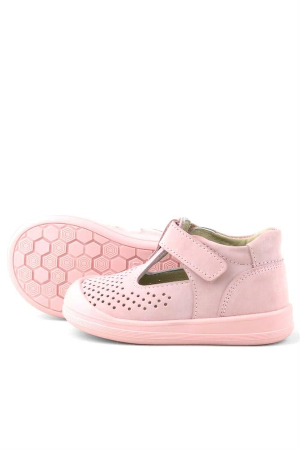 Shaun Hakiki Deri Pembe Cırtlı Anatomik Bebek Sandalet - Görsel 8