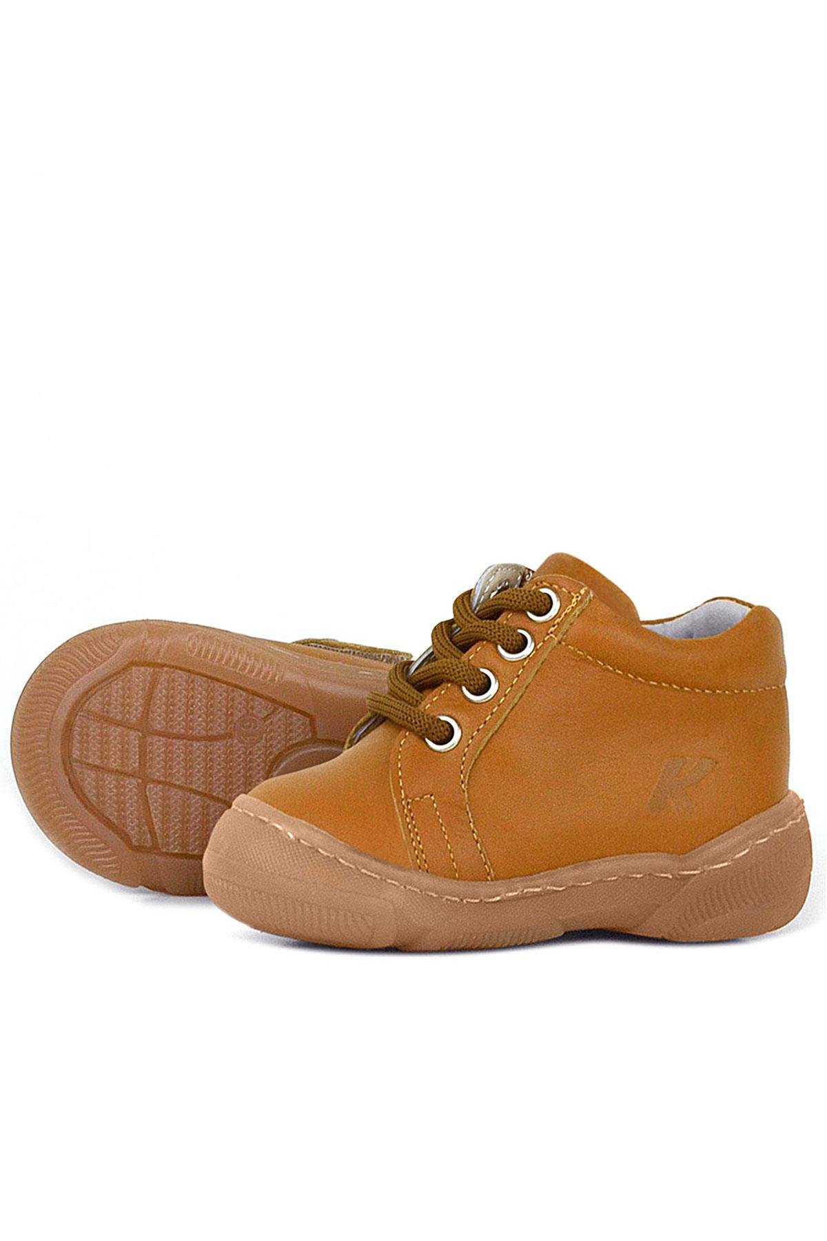 Anatomik Yumuşak Hakiki Deri Fermuarlı Taba Bebek Bot Ayakkabı - Görsel 6
