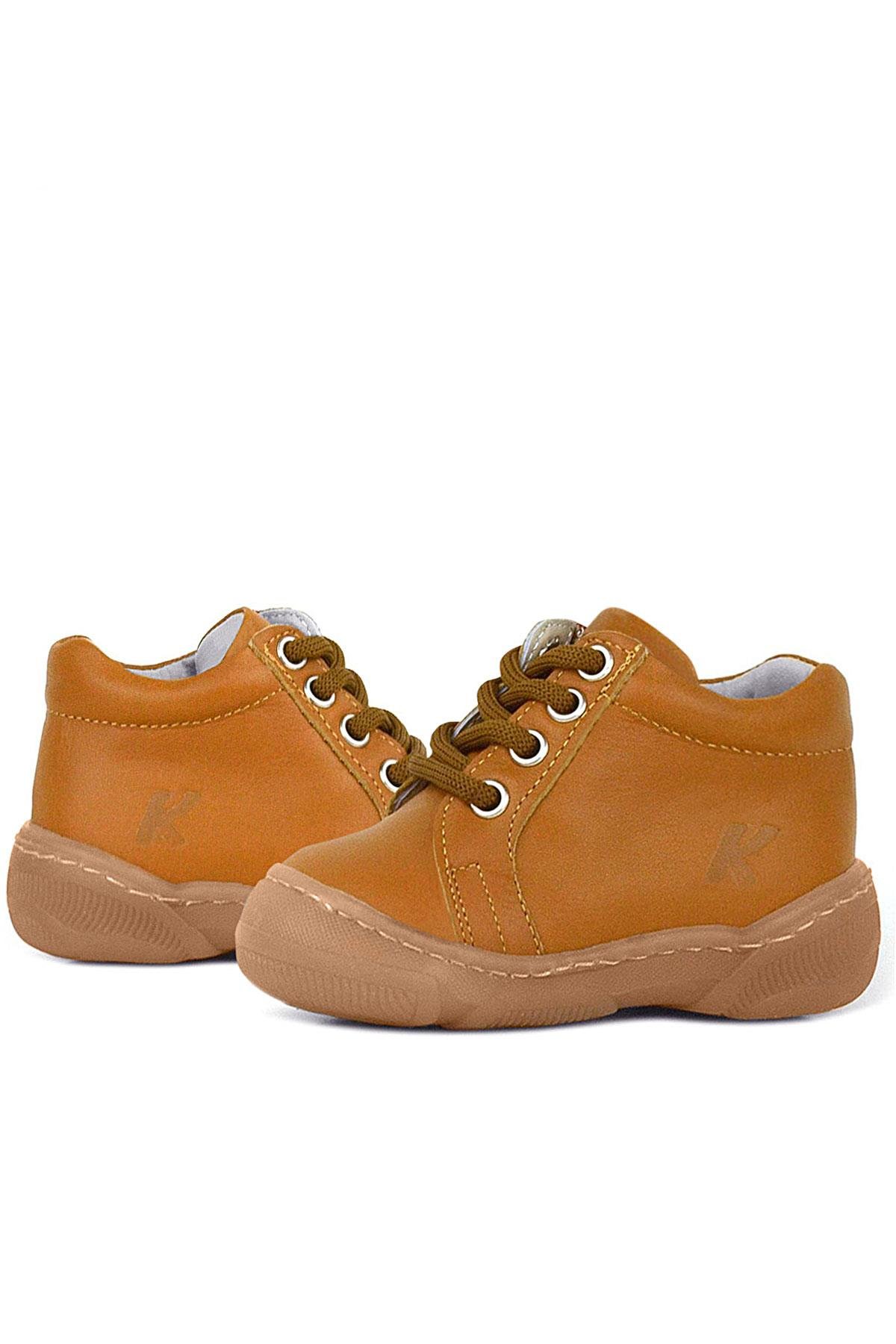 Anatomik Yumuşak Hakiki Deri Fermuarlı Taba Bebek Bot Ayakkabı - Görsel 8