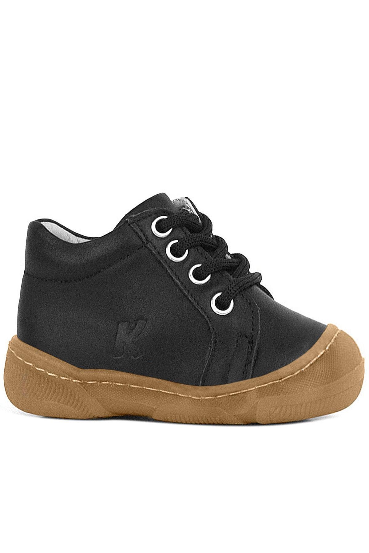 Anatomik Yumuşak Hakiki Deri Fermuarlı Siyah Bebek Bot Ayakkabı - Görsel 2