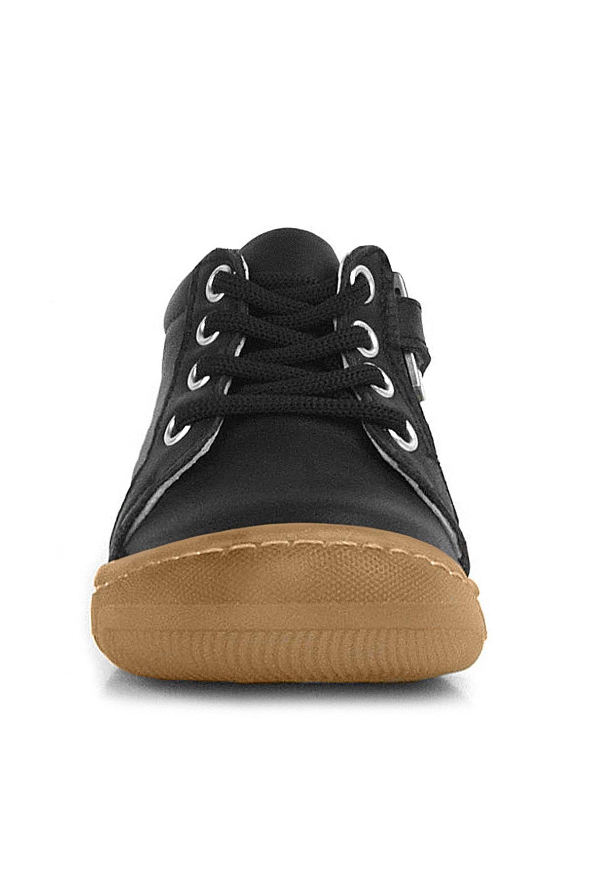 Anatomik Yumuşak Hakiki Deri Fermuarlı Siyah Bebek Bot Ayakkabı - Görsel 4